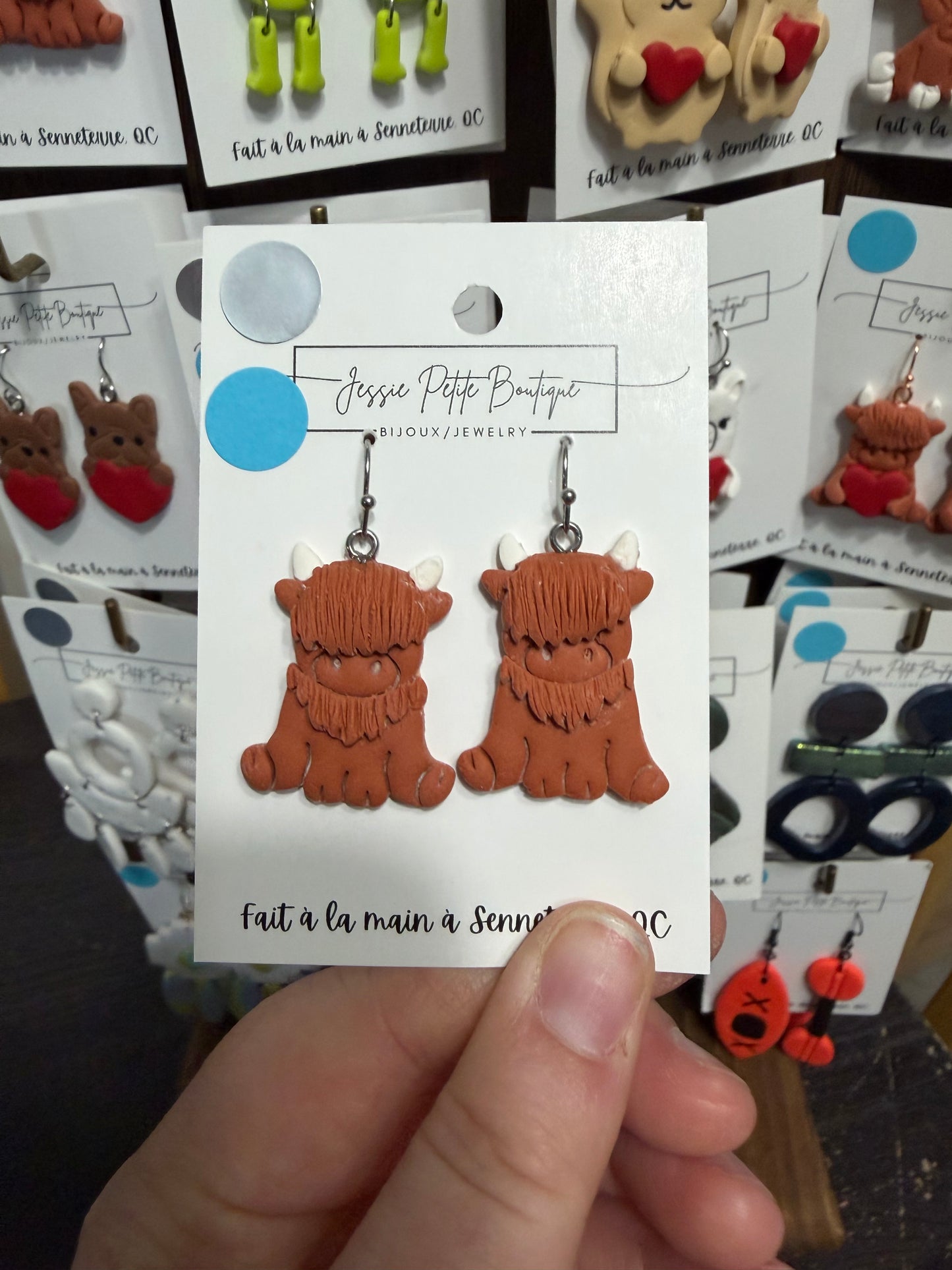 Highland Cow Polymer Clay Earrings