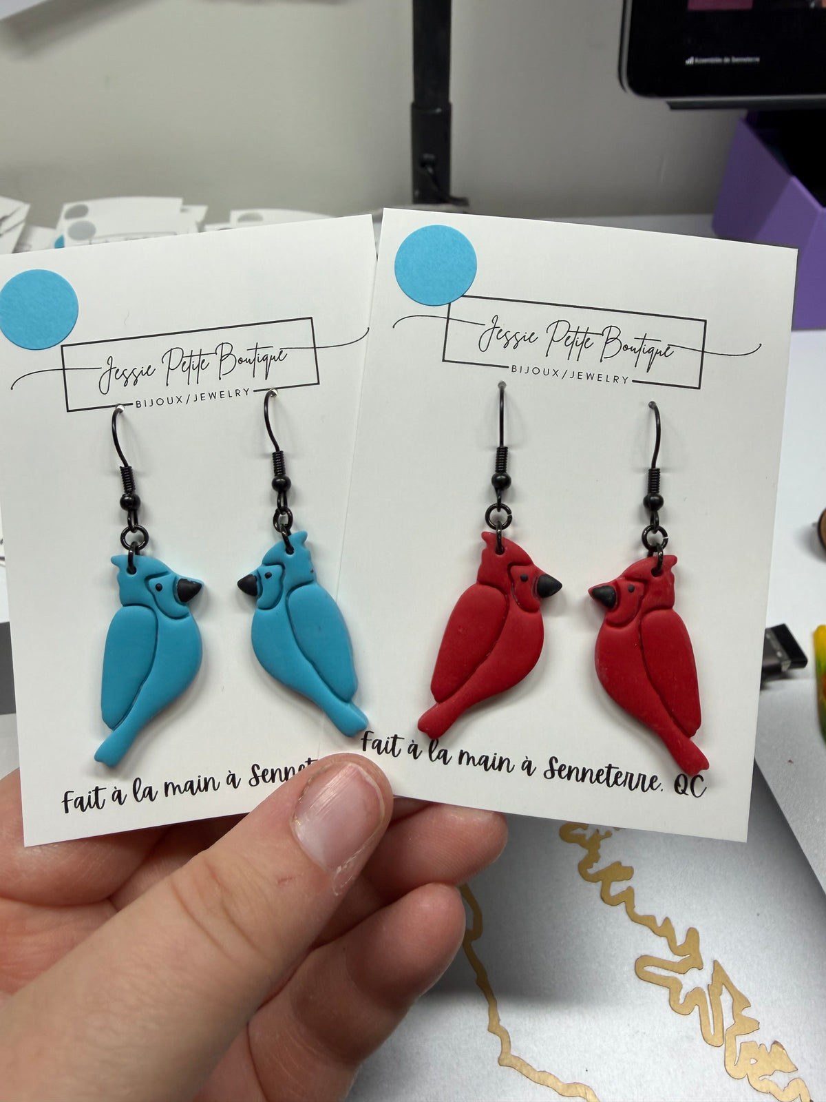 Bird Polymer Clay Earrings