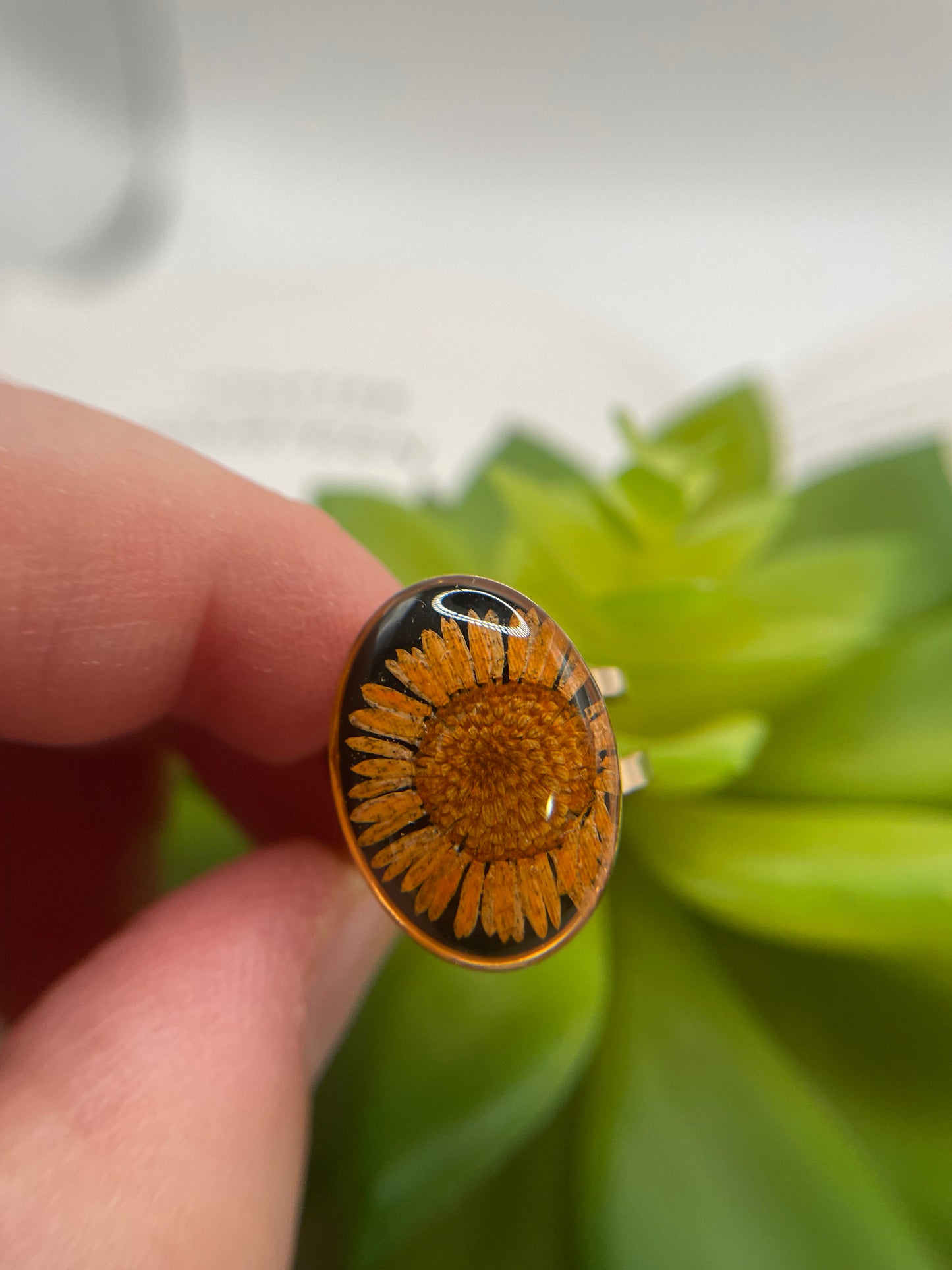 Oval Floral & Shell Rings – Gold Stainless Steel (Adjustable)