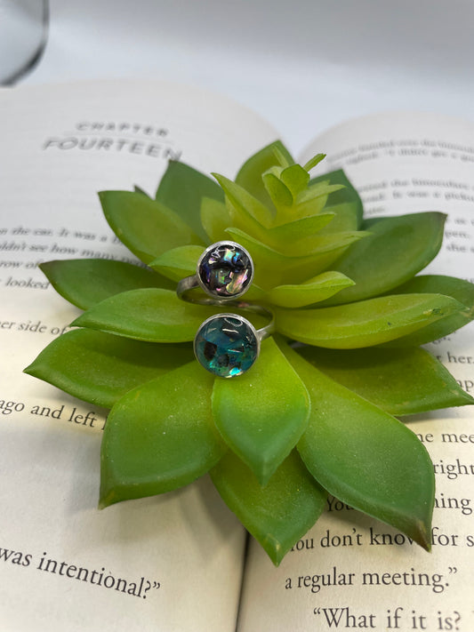 Double Cabochon Ring – Stainless Steel (Adjustable)