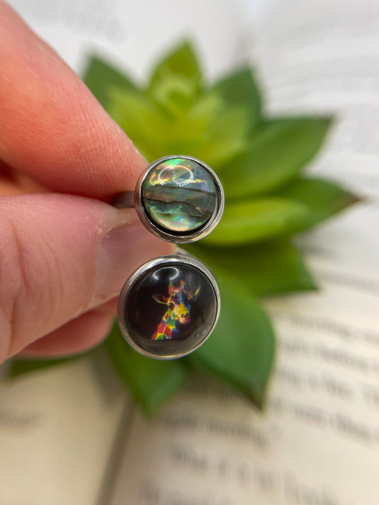 Mood Double Cabochon Ring – Stainless Steel (Adjustable)