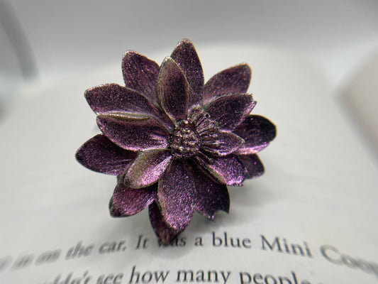 Floral Adjustable Statement Ring -Stainless Steel
