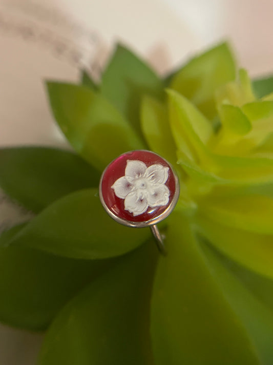 Adjustable Round Flower Rings – Stainless Steel