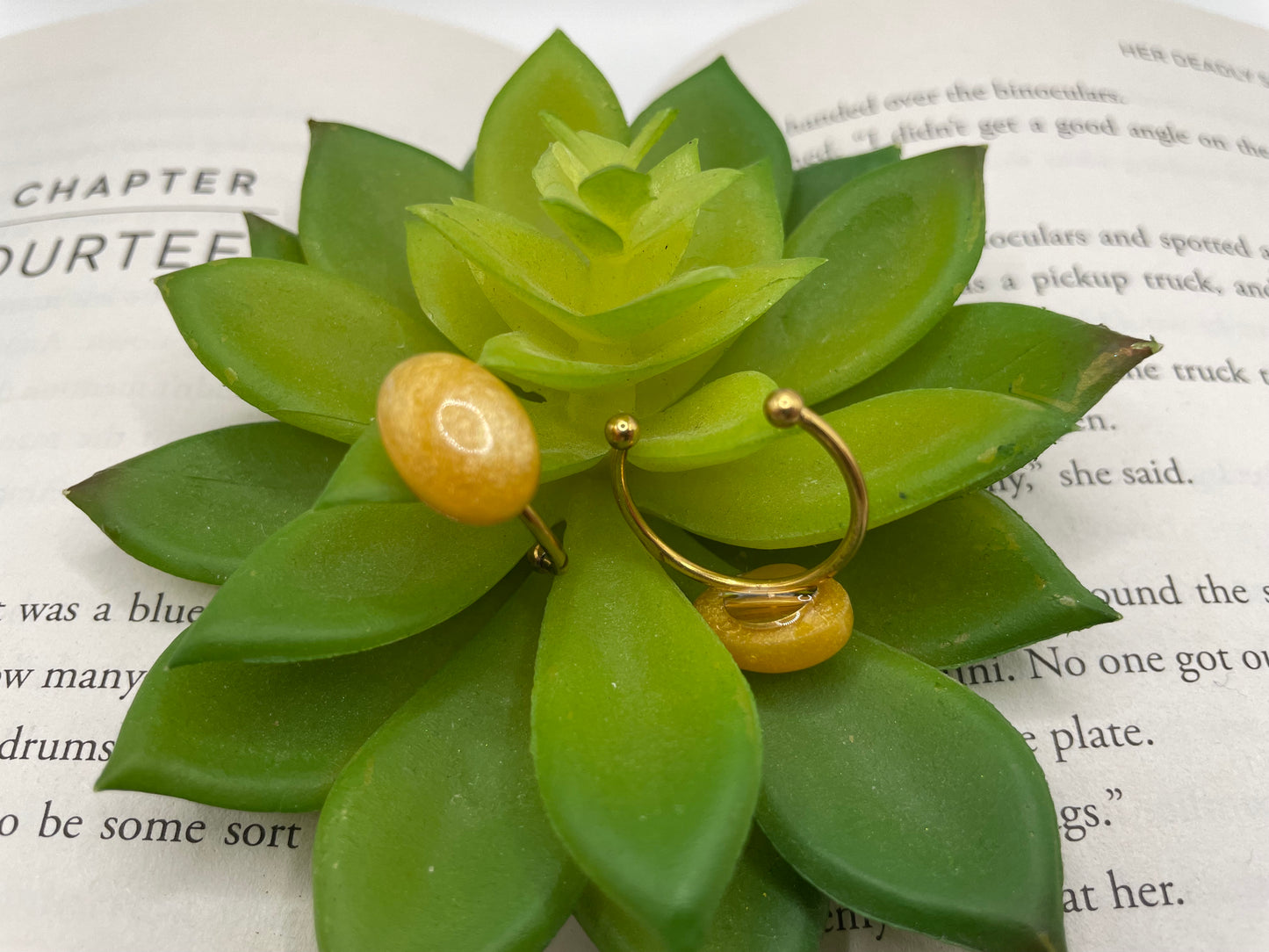 Adjustable Cabochon Rings – Stainless Steel
