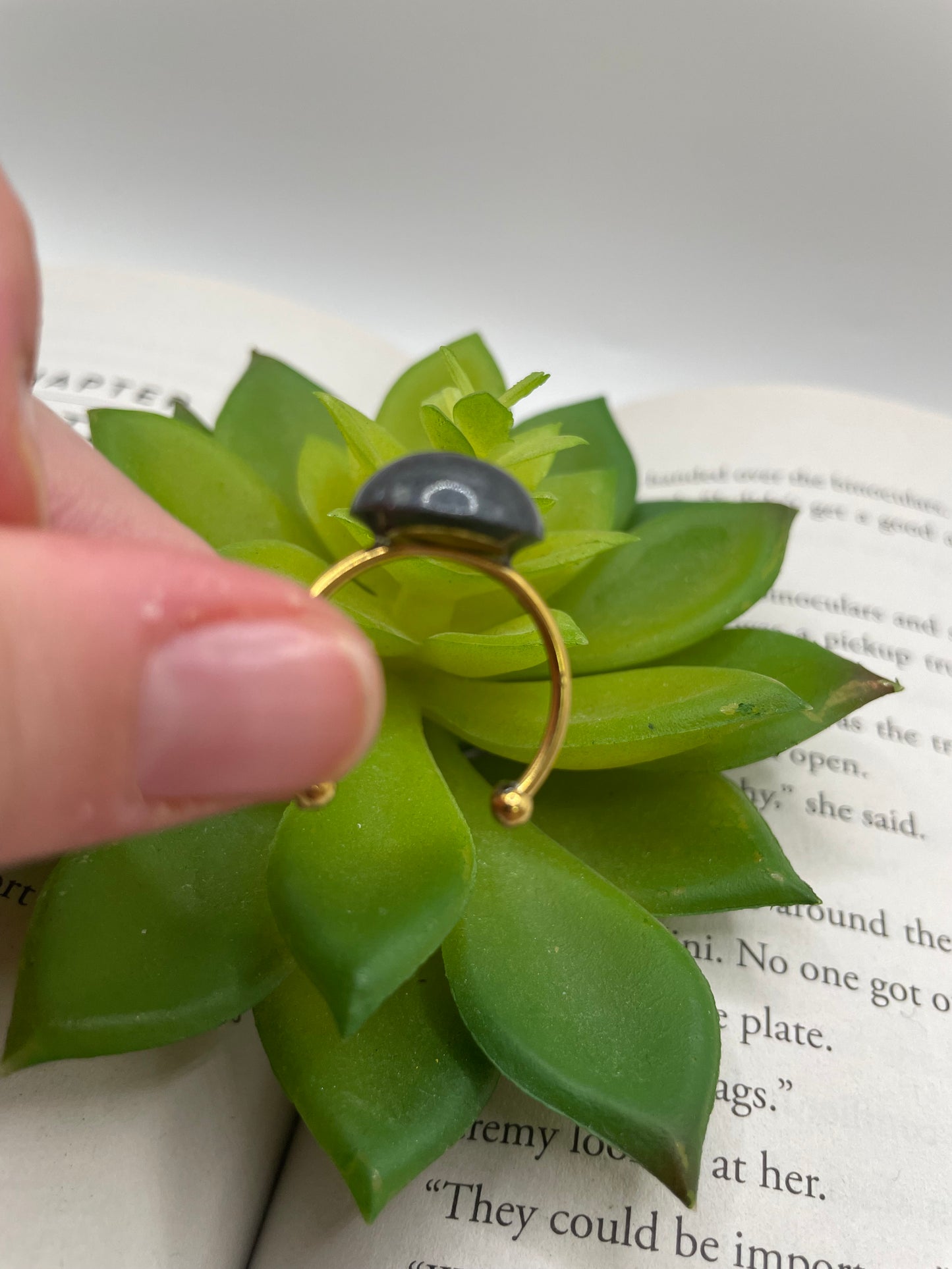 Adjustable Cabochon Rings – Stainless Steel