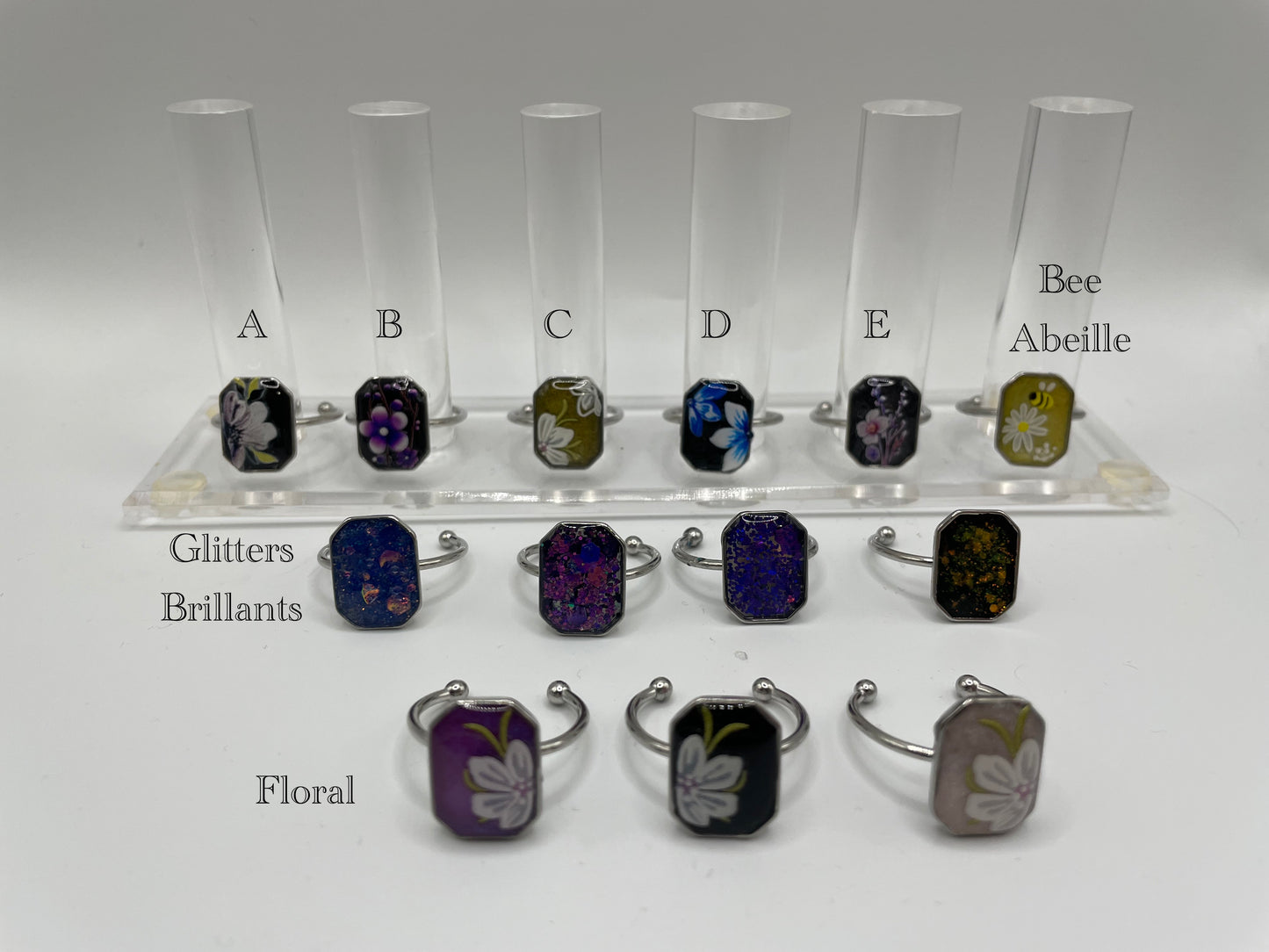 Adjustable Octagon Rings – Stainless Steel