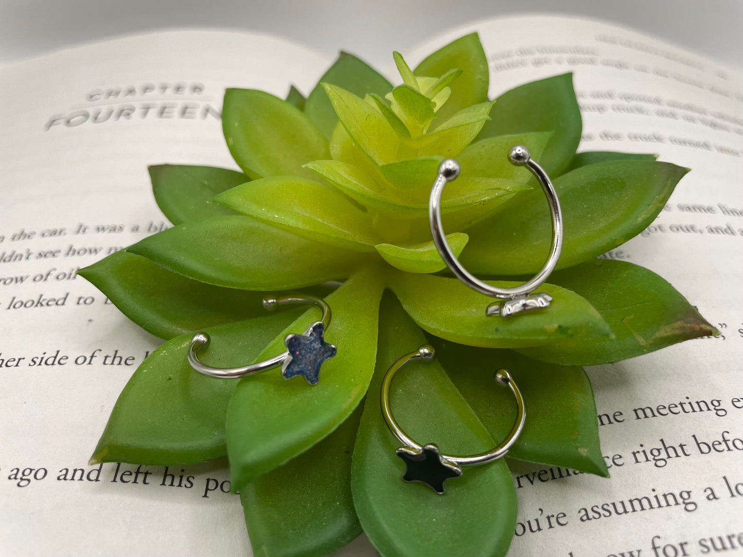 Adjustable Silver Star Stainless Steel Ring