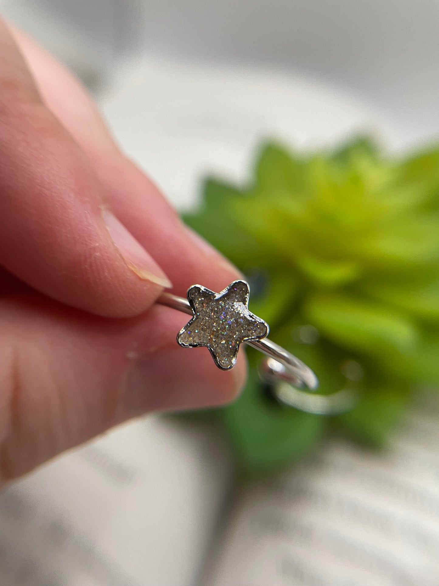 Adjustable Silver Star Stainless Steel Ring