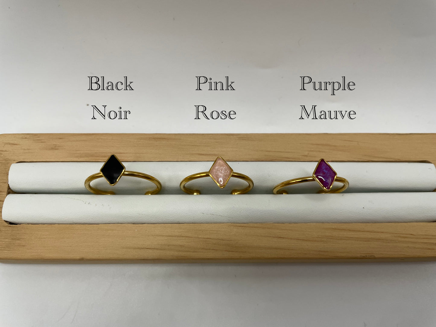 Adjustable Gold-Plated Stainless Steel Diamond Ring