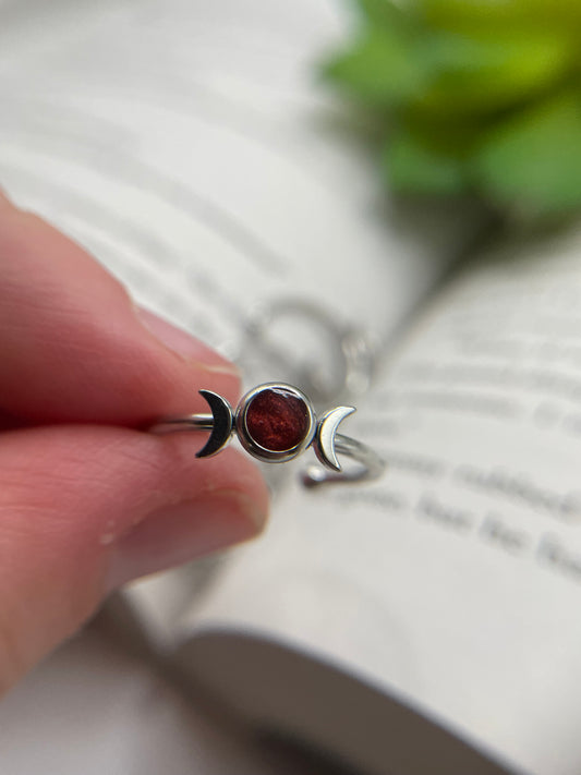 Adjustable Stainless Steel Moon Ring