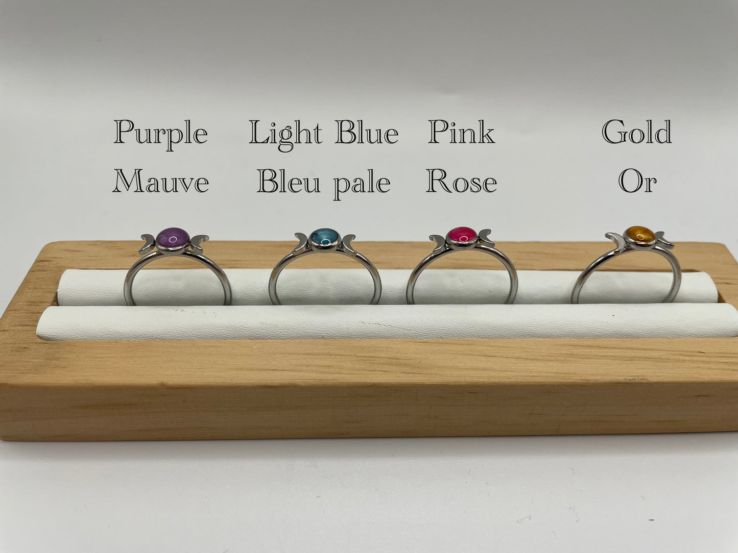Adjustable Stainless Steel Moon Ring