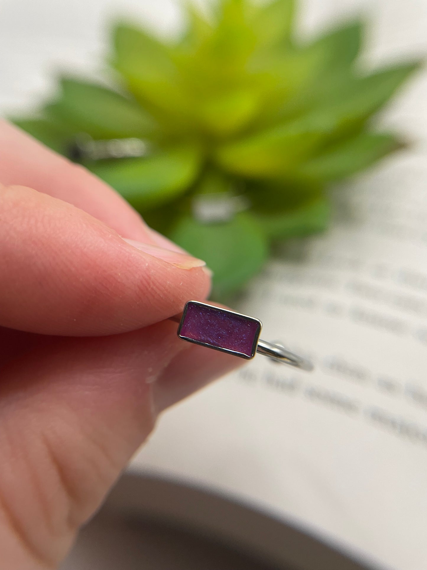 Adjustable Rectangle Stainless Steel Ring