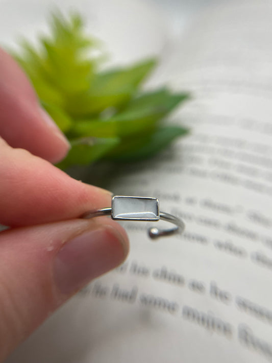 Adjustable Rectangle Stainless Steel Ring