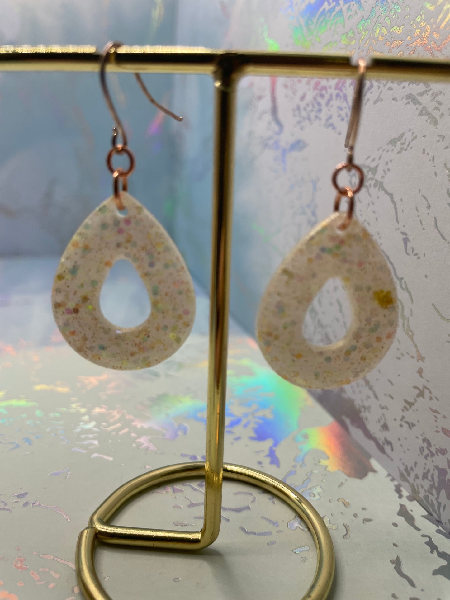 Boucles d'oreilles goutte champagne scintillantes-Acier Inoxydable