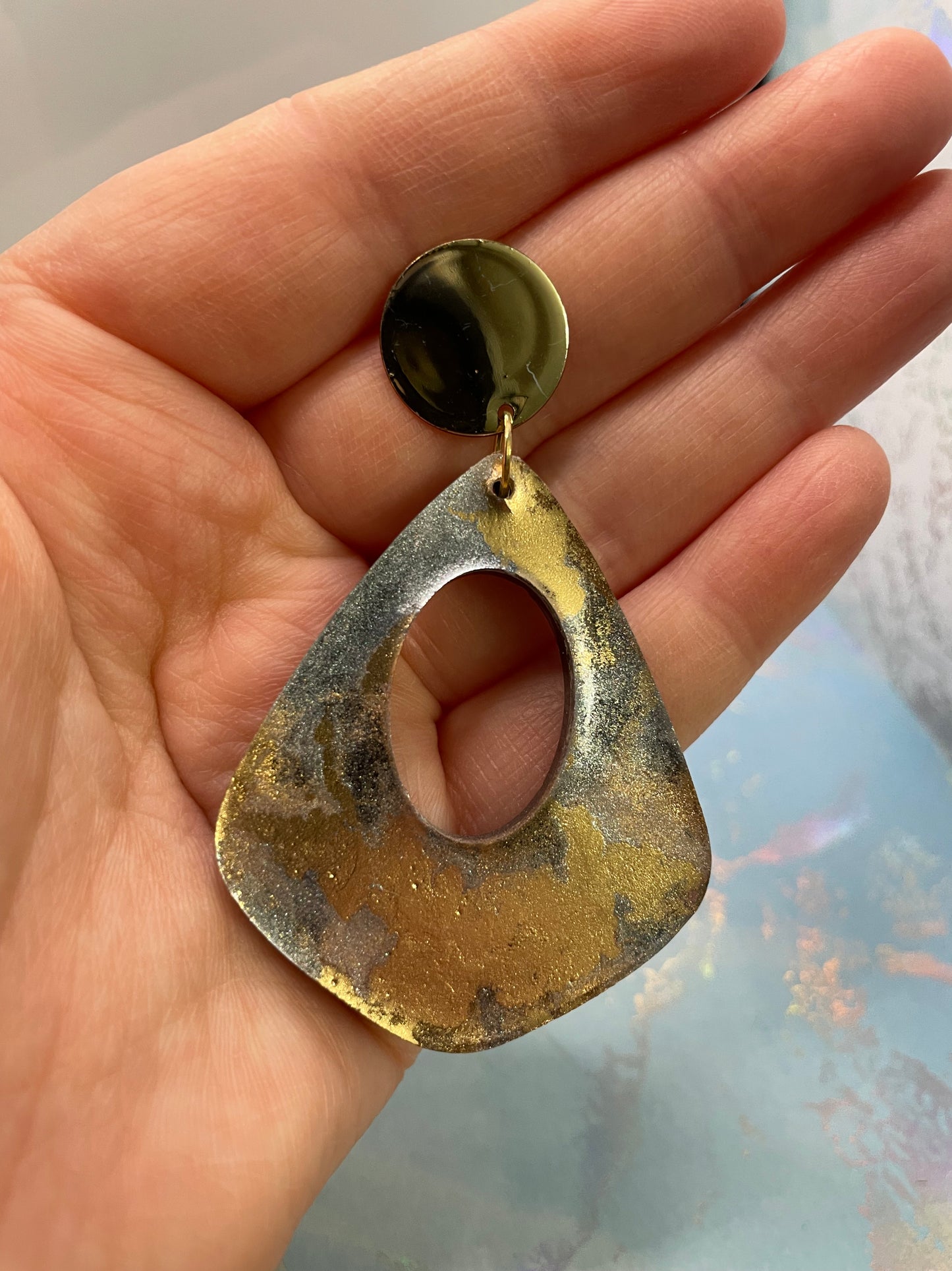 Oversized Gold/Silver Teardrop Earrings– NICKEL FREE