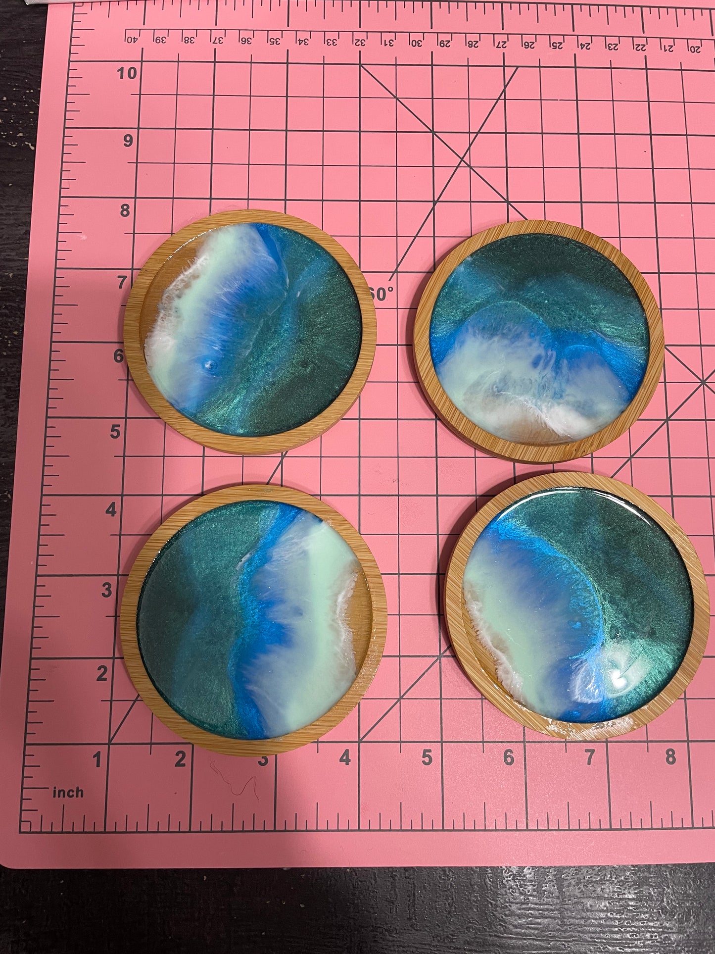 Ocean Bamboo Coaster Set