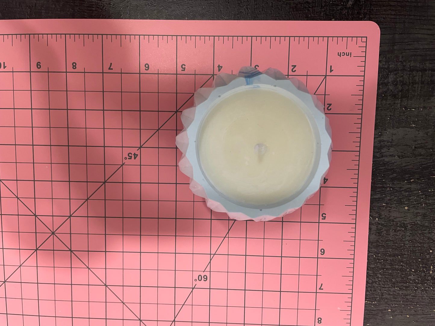 Bougie en Éco-Résine Bleue – Chandelle de Soya Parfum Citron Propre