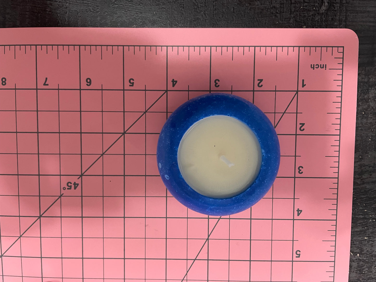 Mini Blue Round Soy Candle