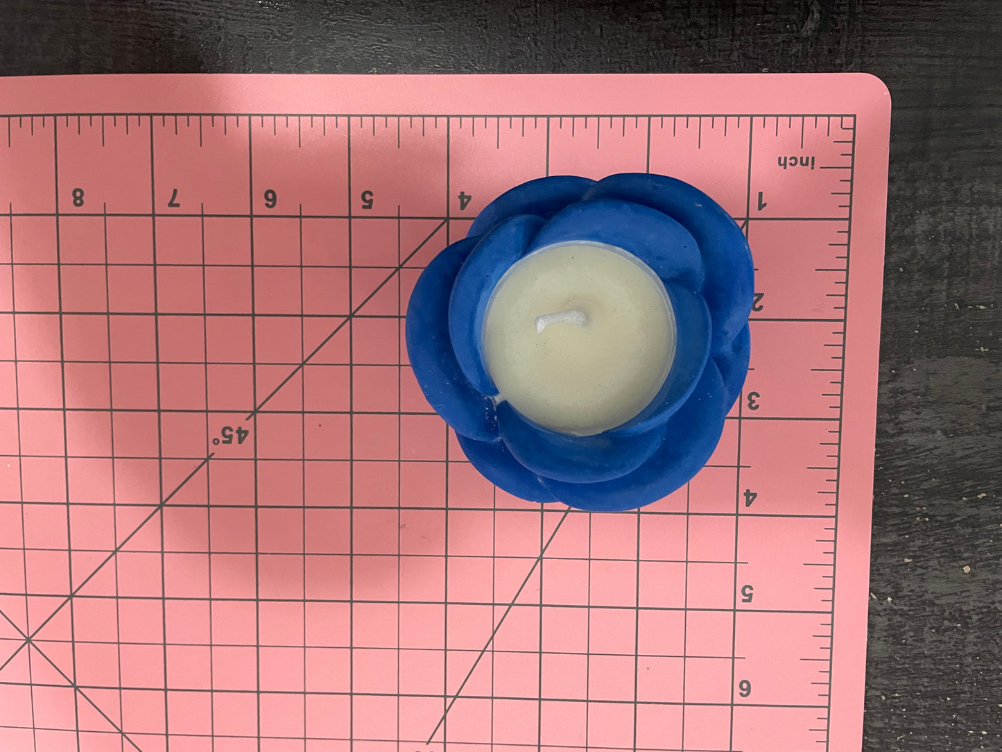 Blue Flower Eco-Resin Candle