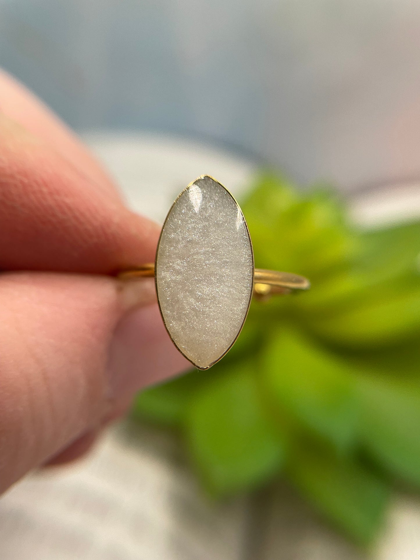 Adjustable Pointy Oval Stainless Steel Rings