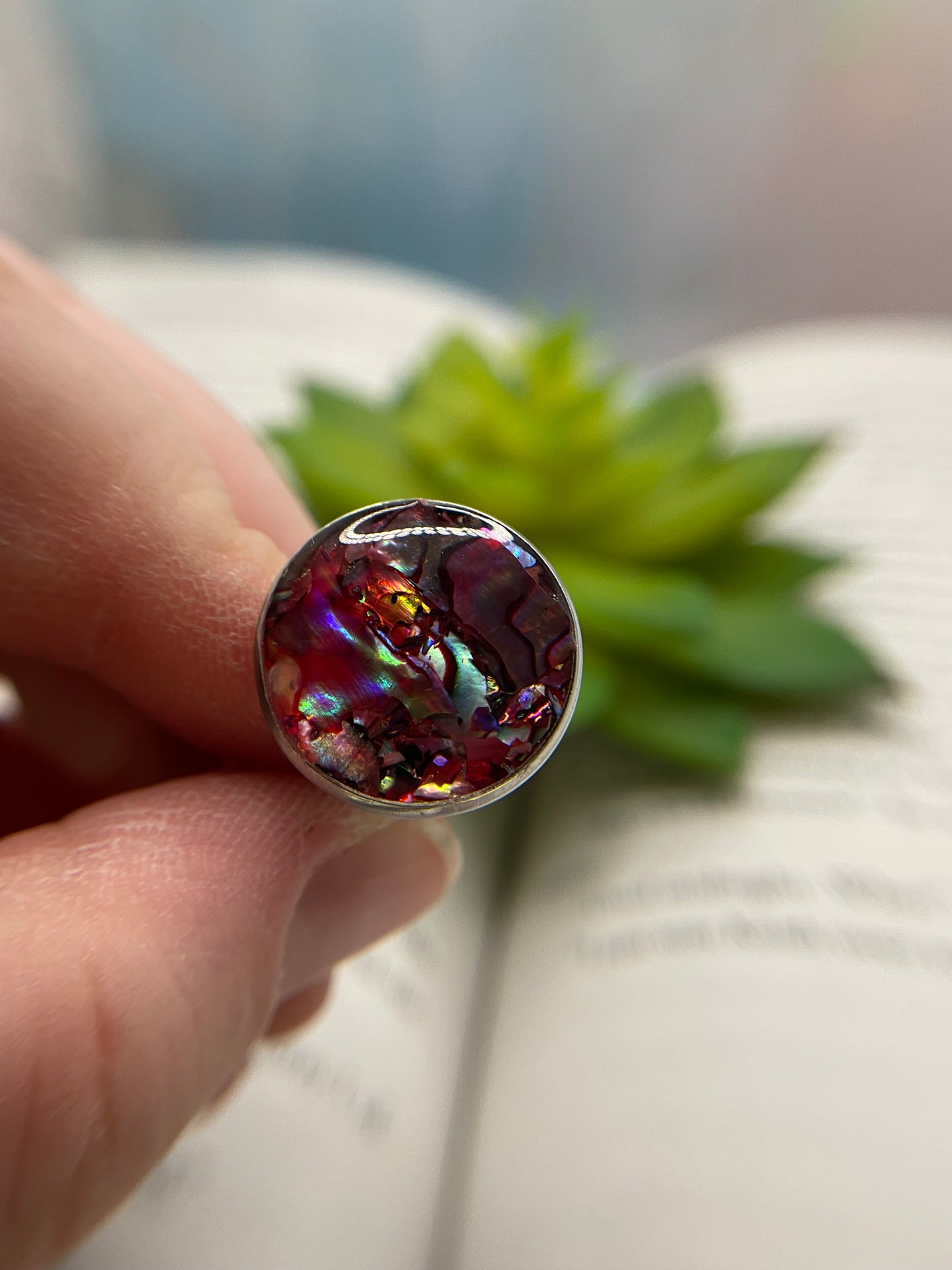 Shell Resin Ring – Stainless Steel (Adjustable)