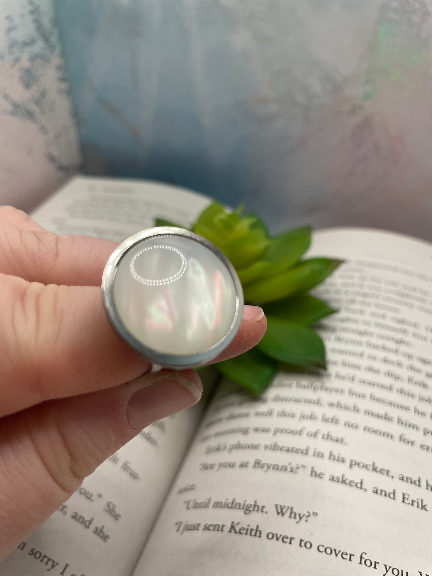 Adjustable Round Stone Rings-Stainless Steel