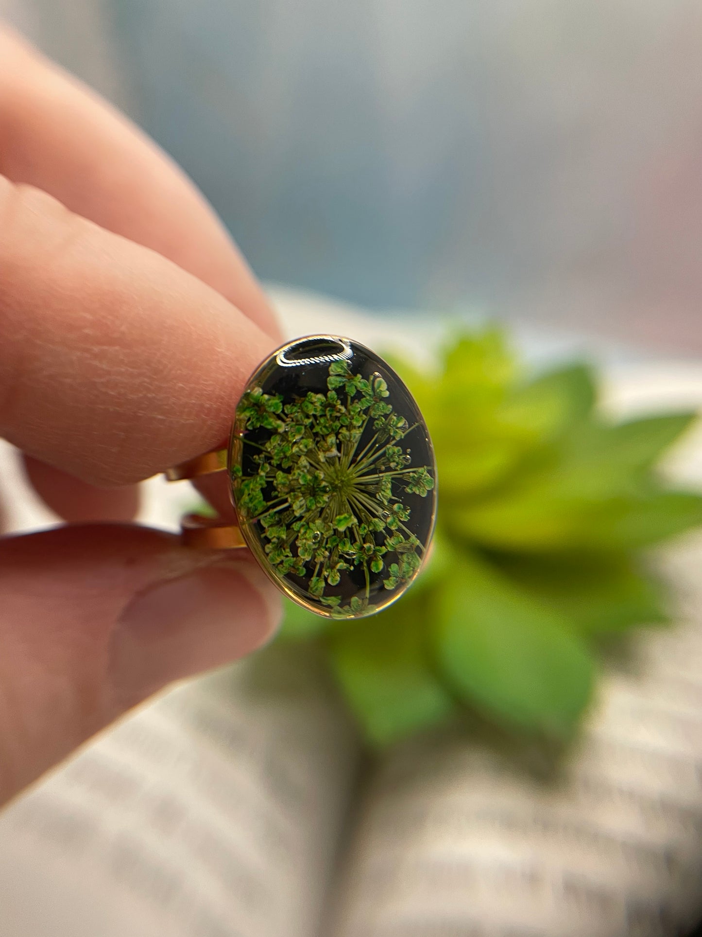 Oval Floral & Shell Rings – Rose Gold Stainless Steel (Adjustable)