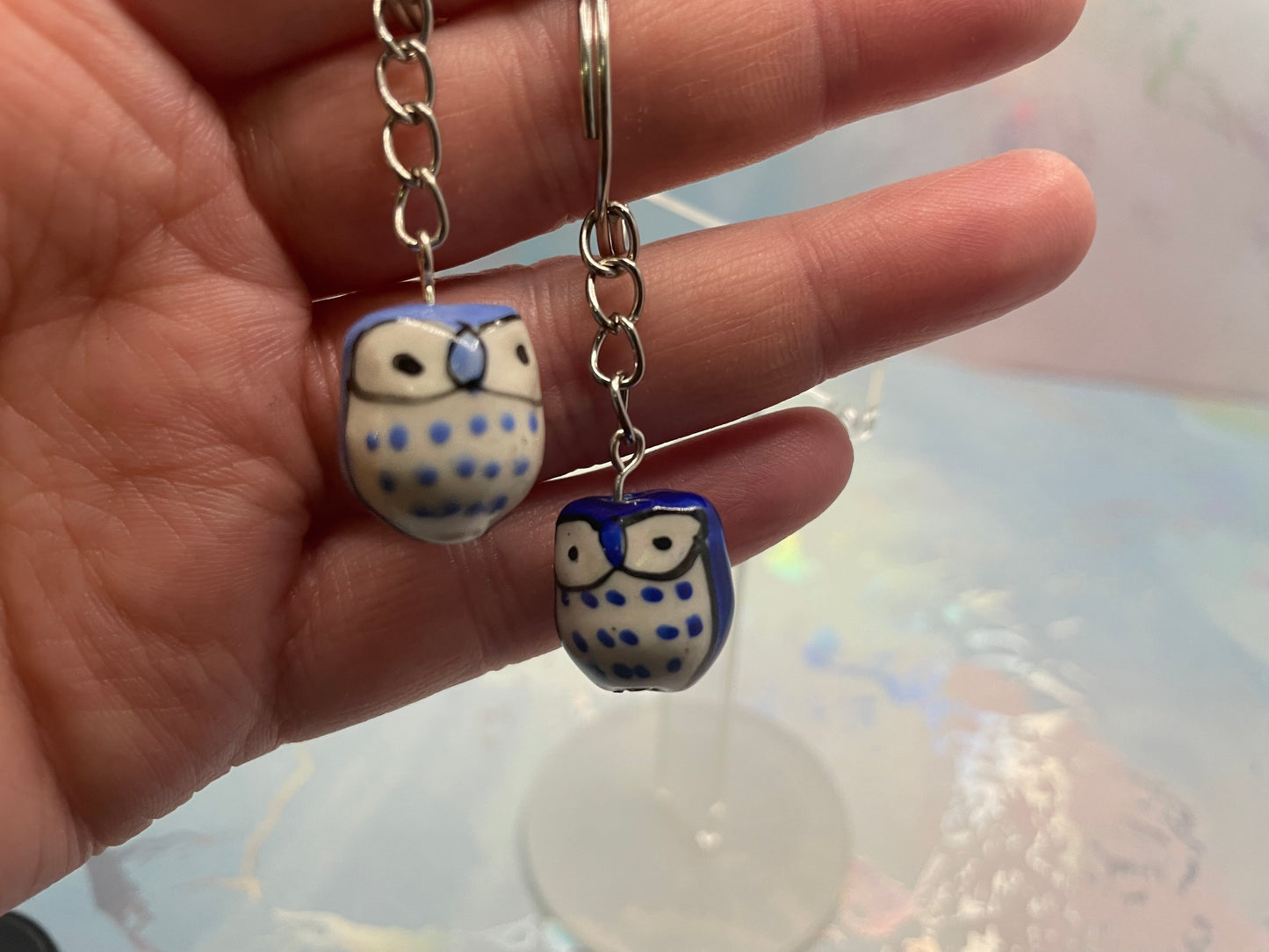 Porte-clés Hibou en Céramique