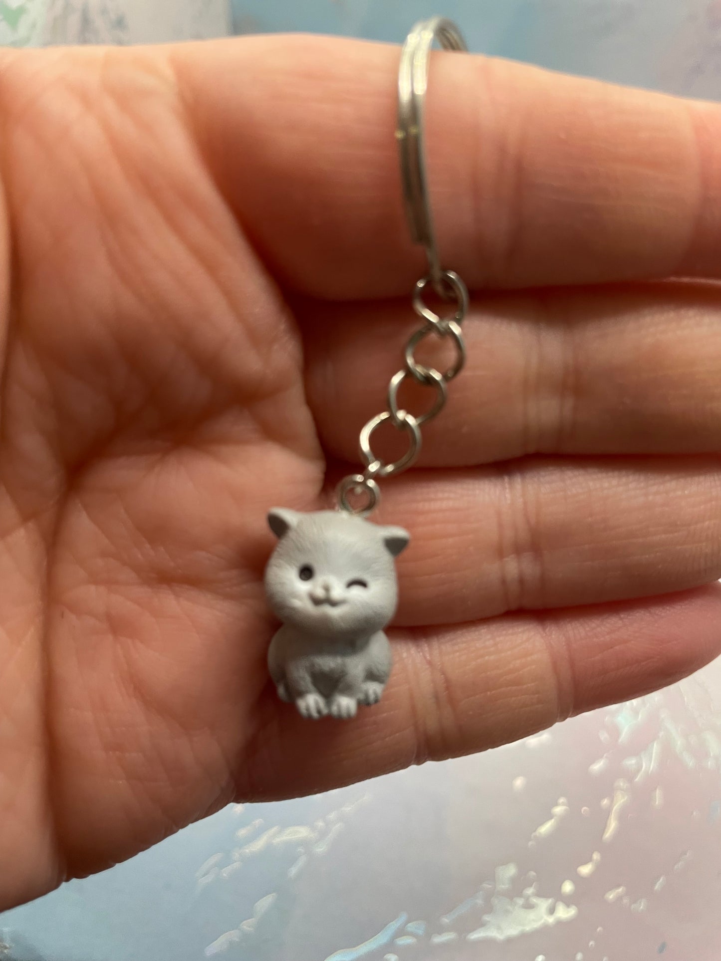 Winking Cat Keychain