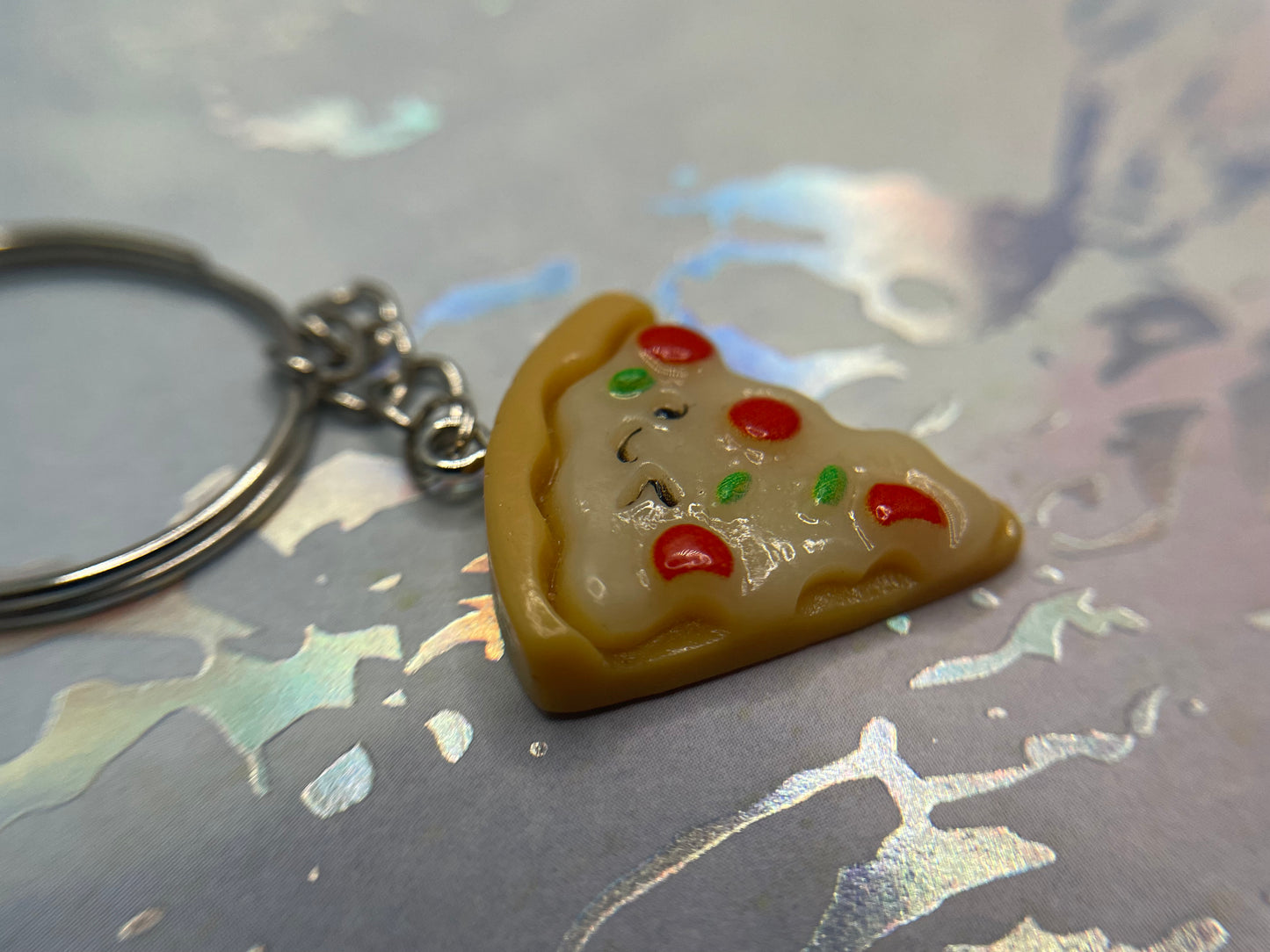 Porte-clés tranche de pizza mignonne