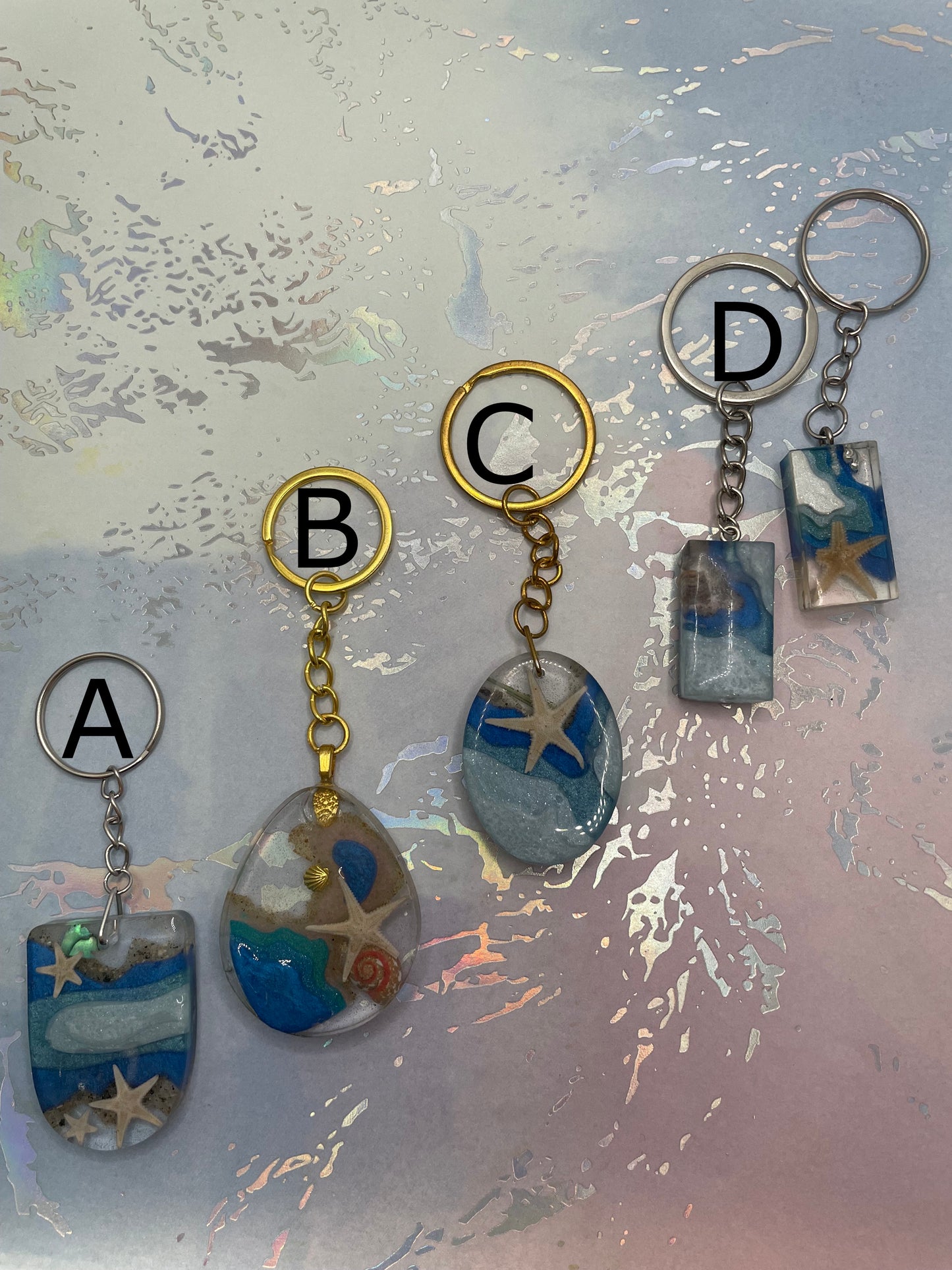 Ocean-Inspired Resin Keychain