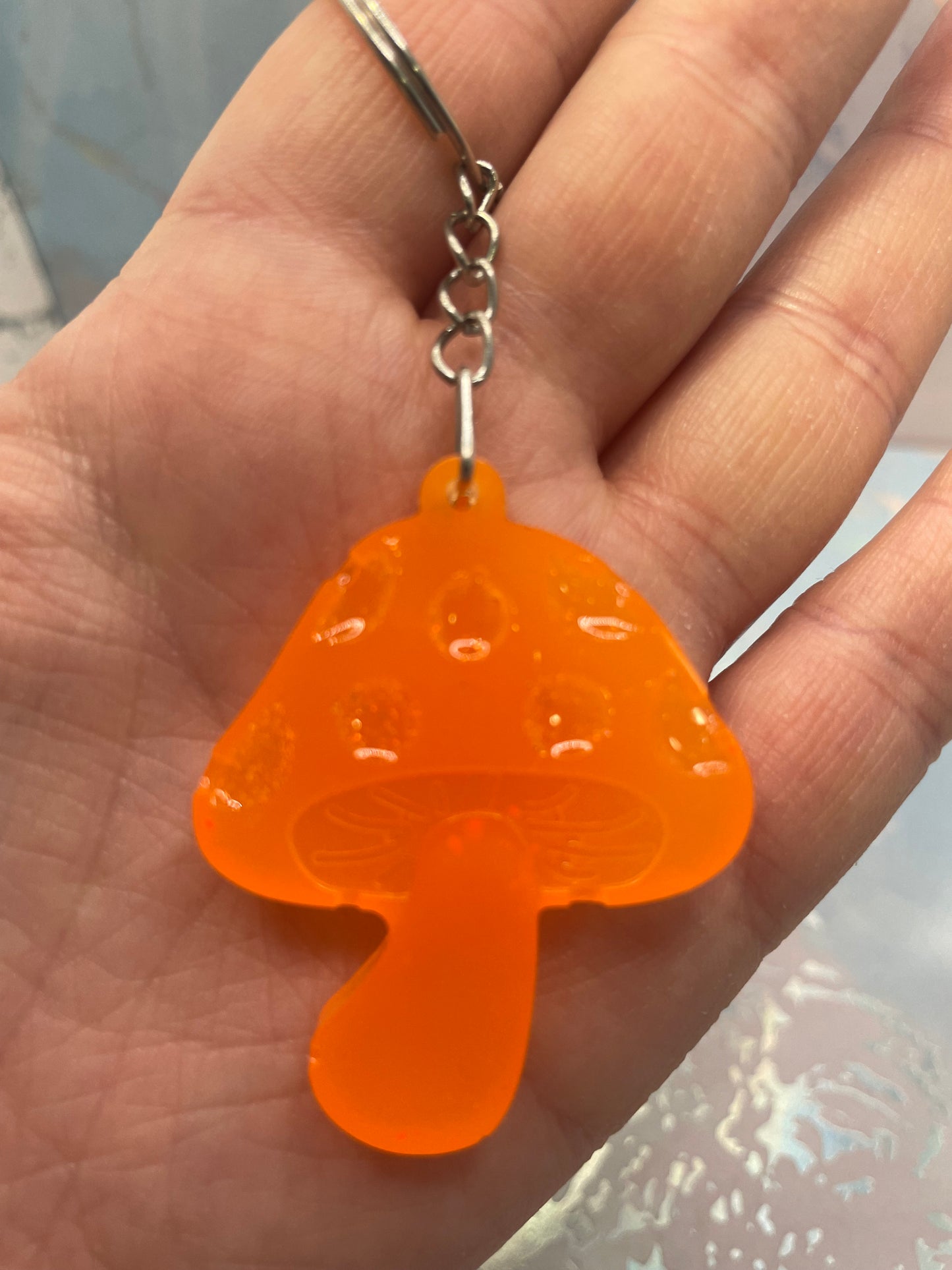 Mushroom Resin Keychain
