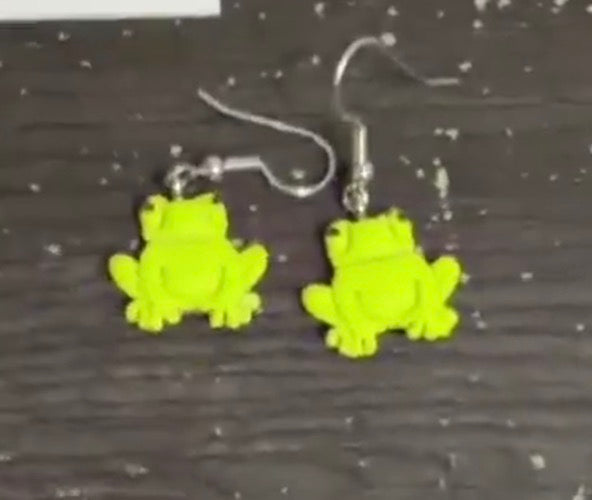 Small Frog Polymer Clay Earrings