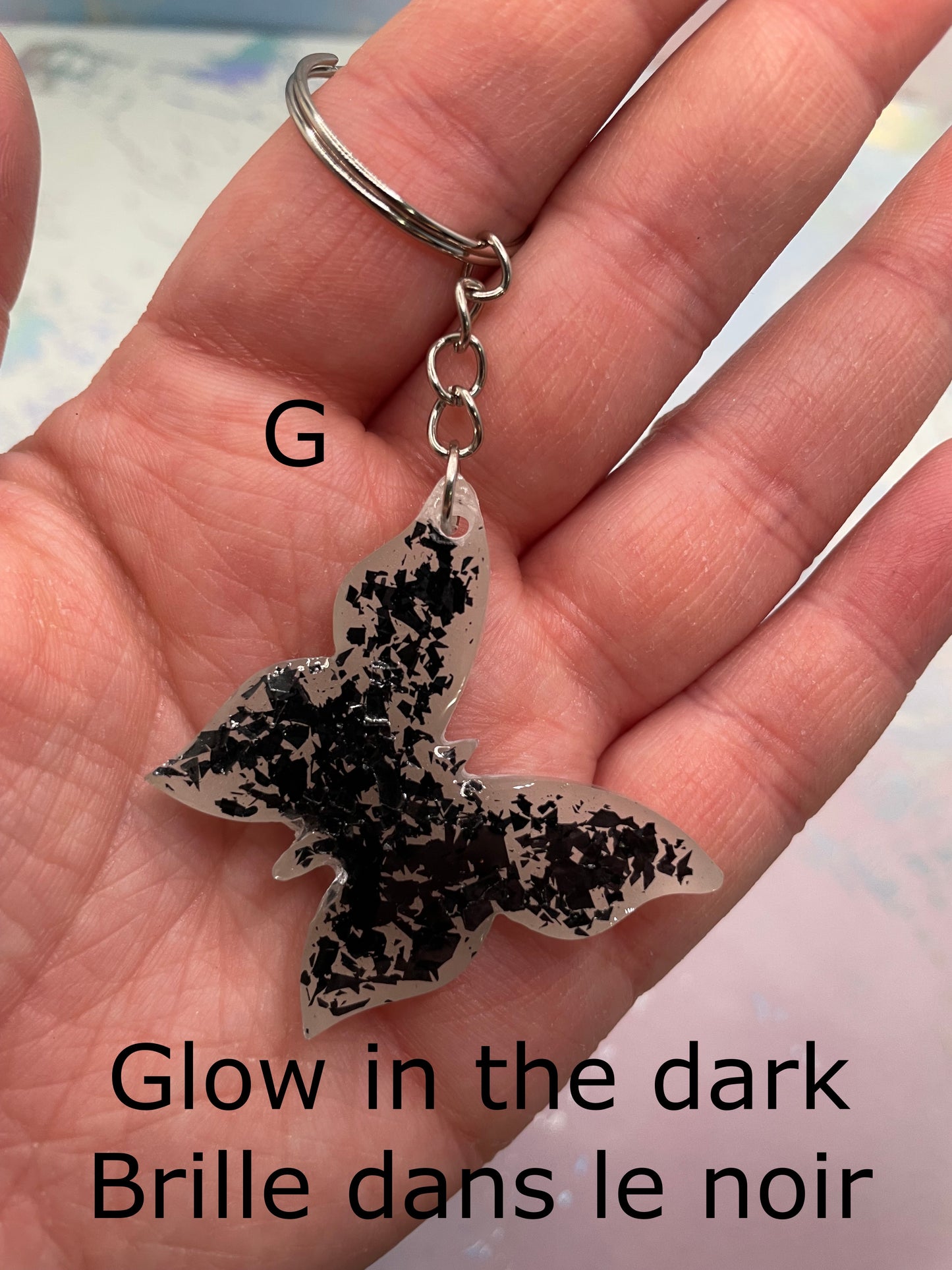 Handmade Butterfly Resin Keychains – Multiple Designs Available