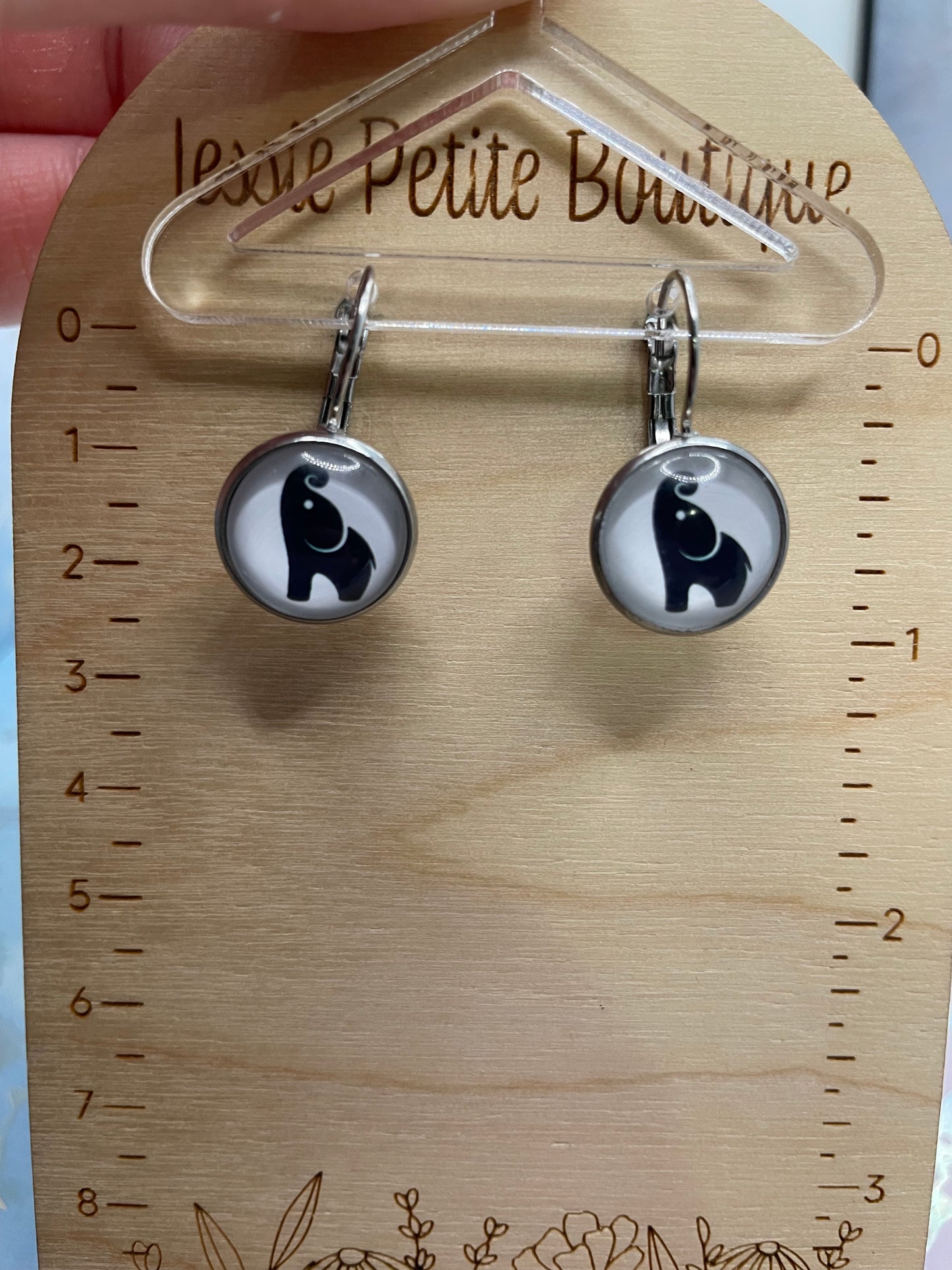 Minimal Elephant Leverback Earrings-Stainless Steel+Nickel Free