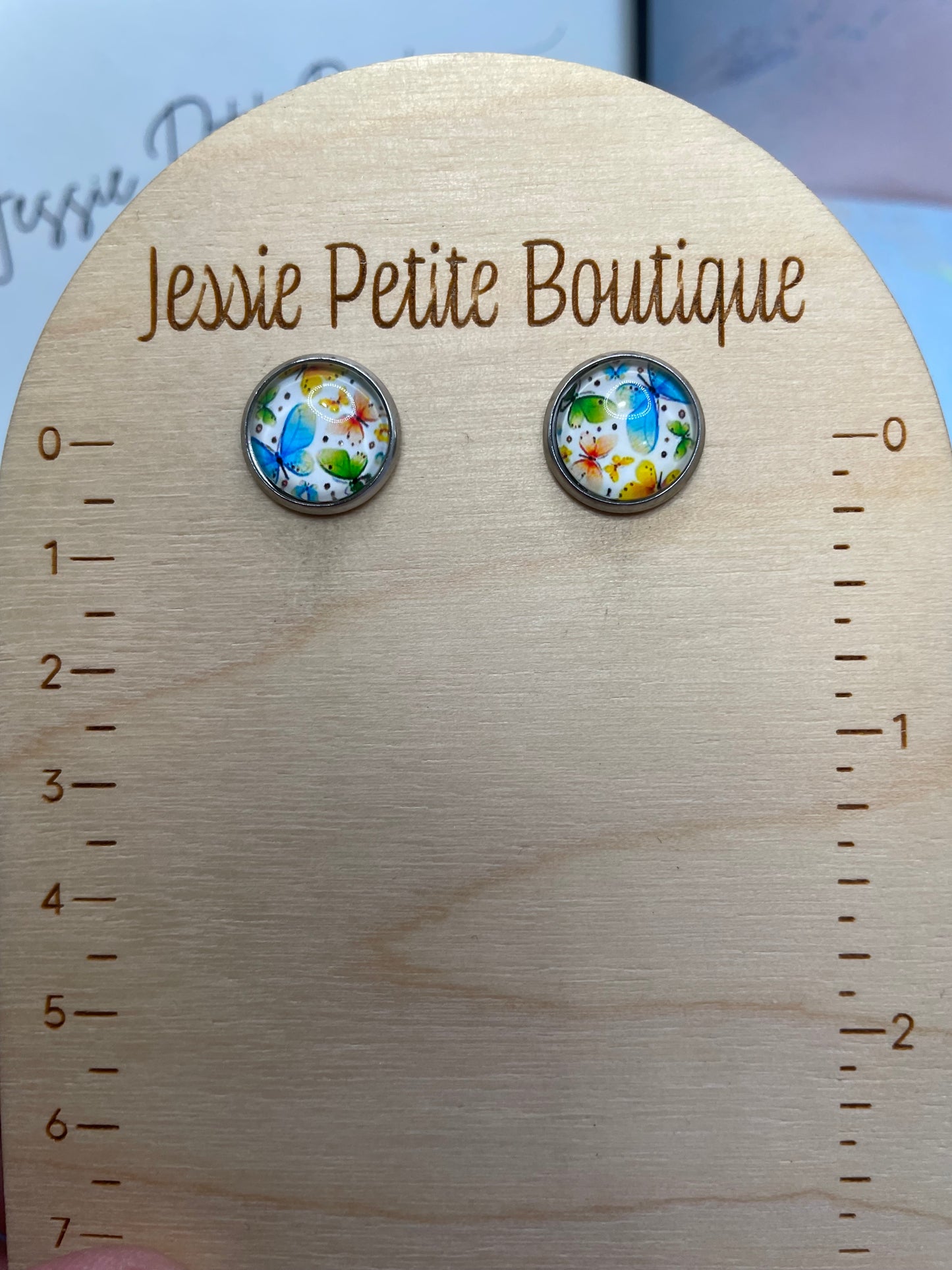 Boutons d’oreille Papillons Colorés