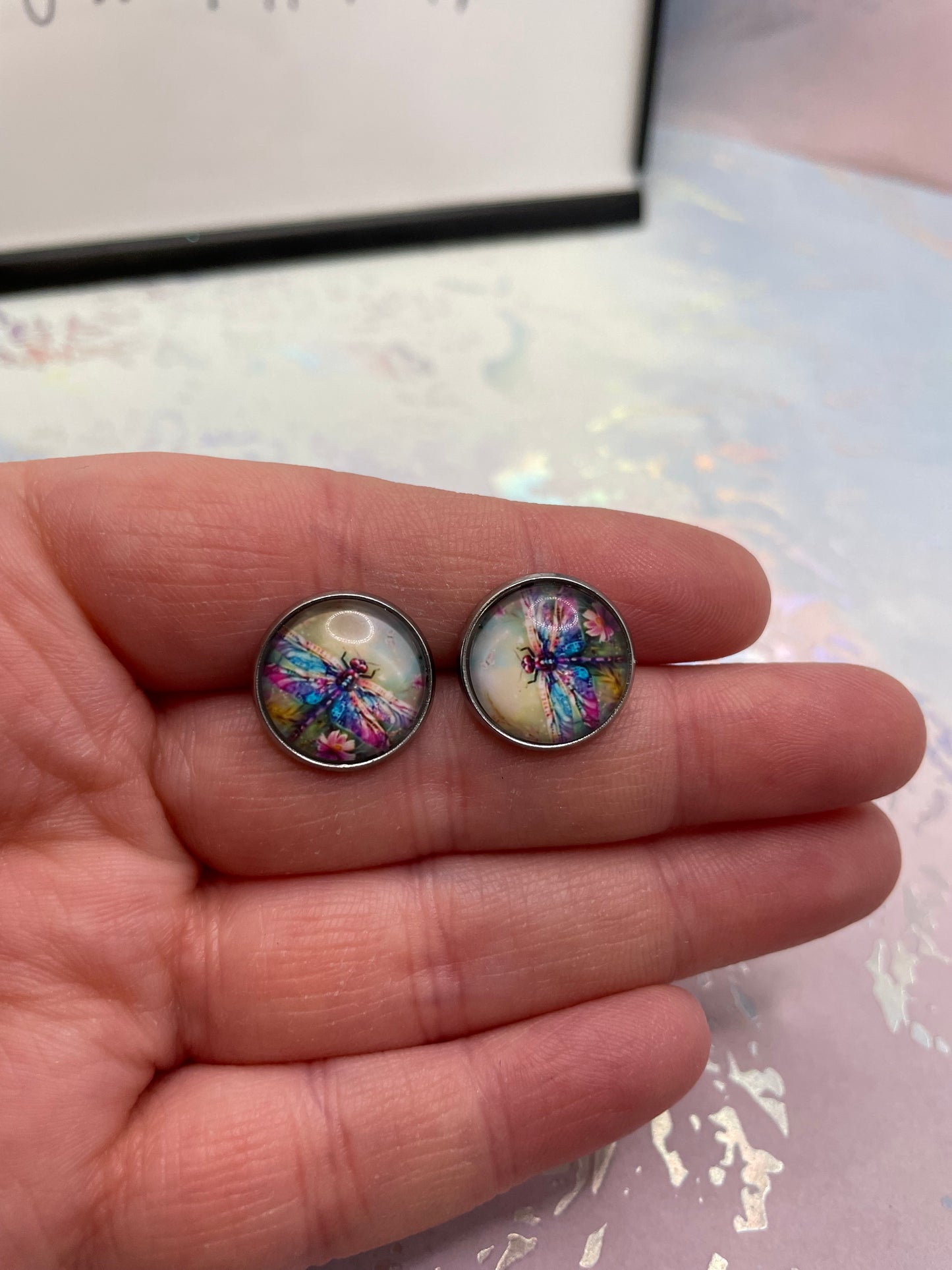 Boutons d’oreille Libellule Colorée-Acier Inoxydable+Sans Nickel