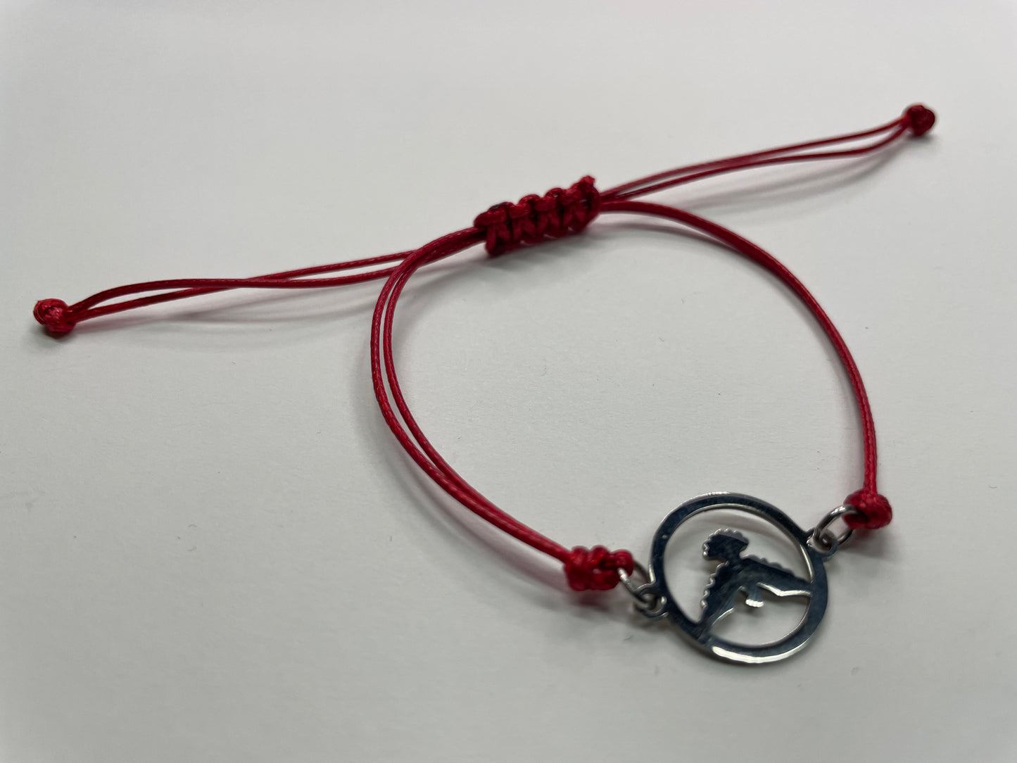Bracelet Corde Rouge Ajustable Oiseau Cercle