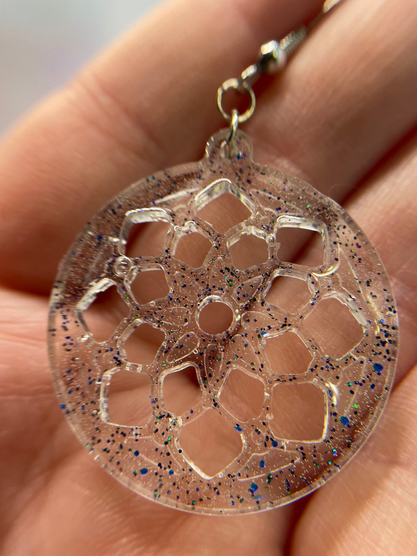 Boucles d'oreilles Mandala scintillantes