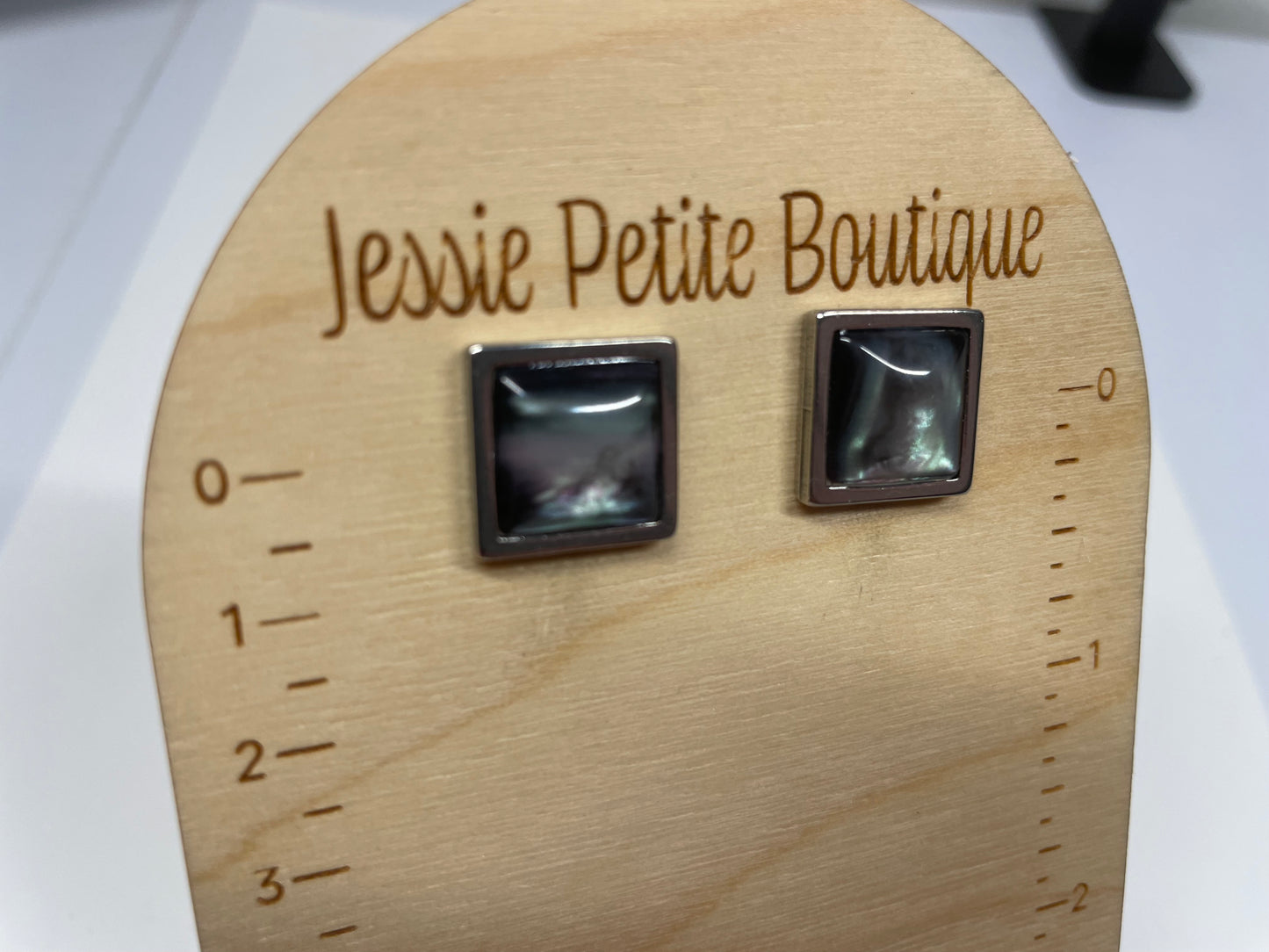 Boutons carrés Effet Aurores Boréales - Acier inoxydable