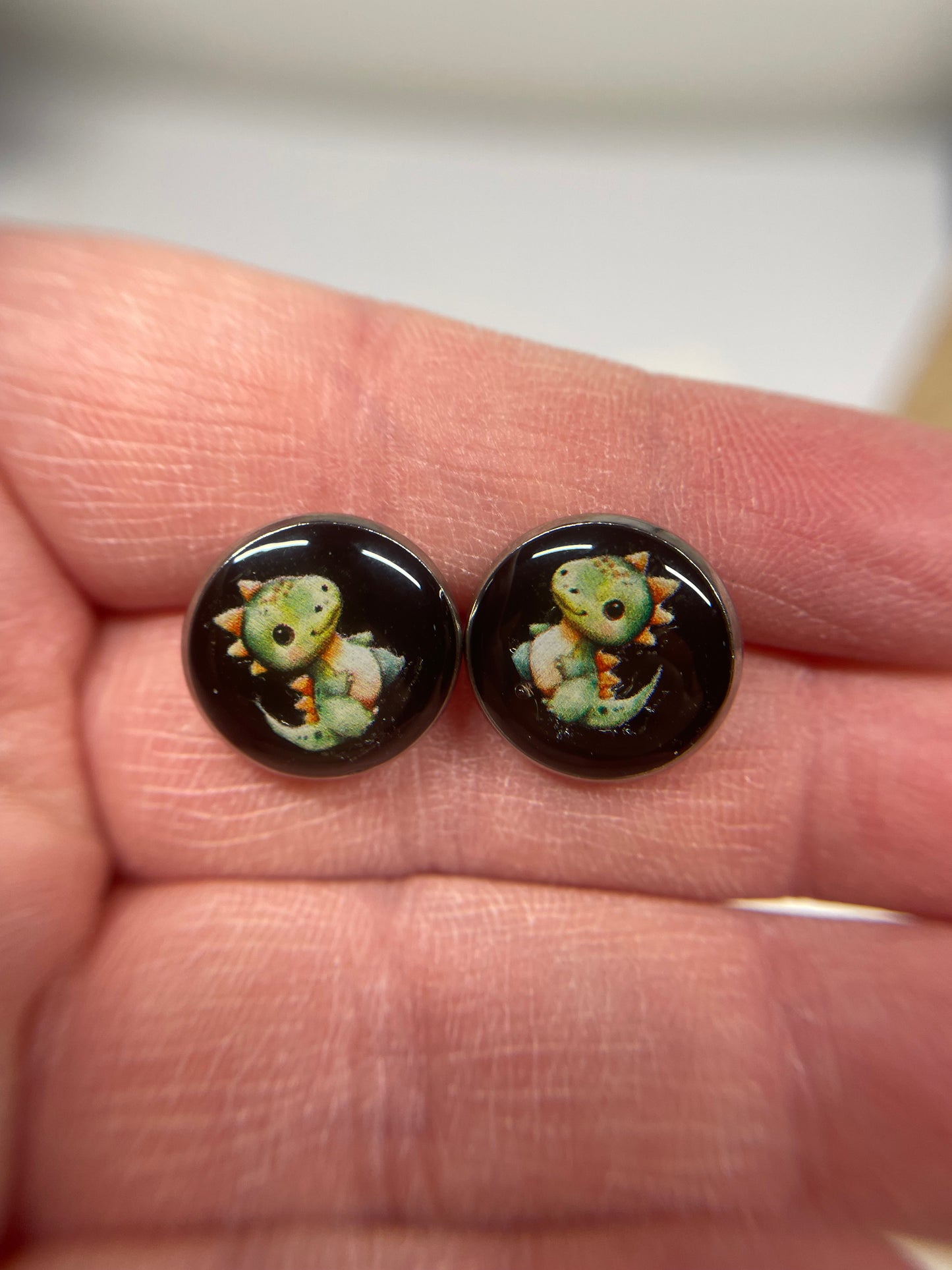 Bouton d'oreille dinosaure-Acier Inoxydable+Sans Nickel