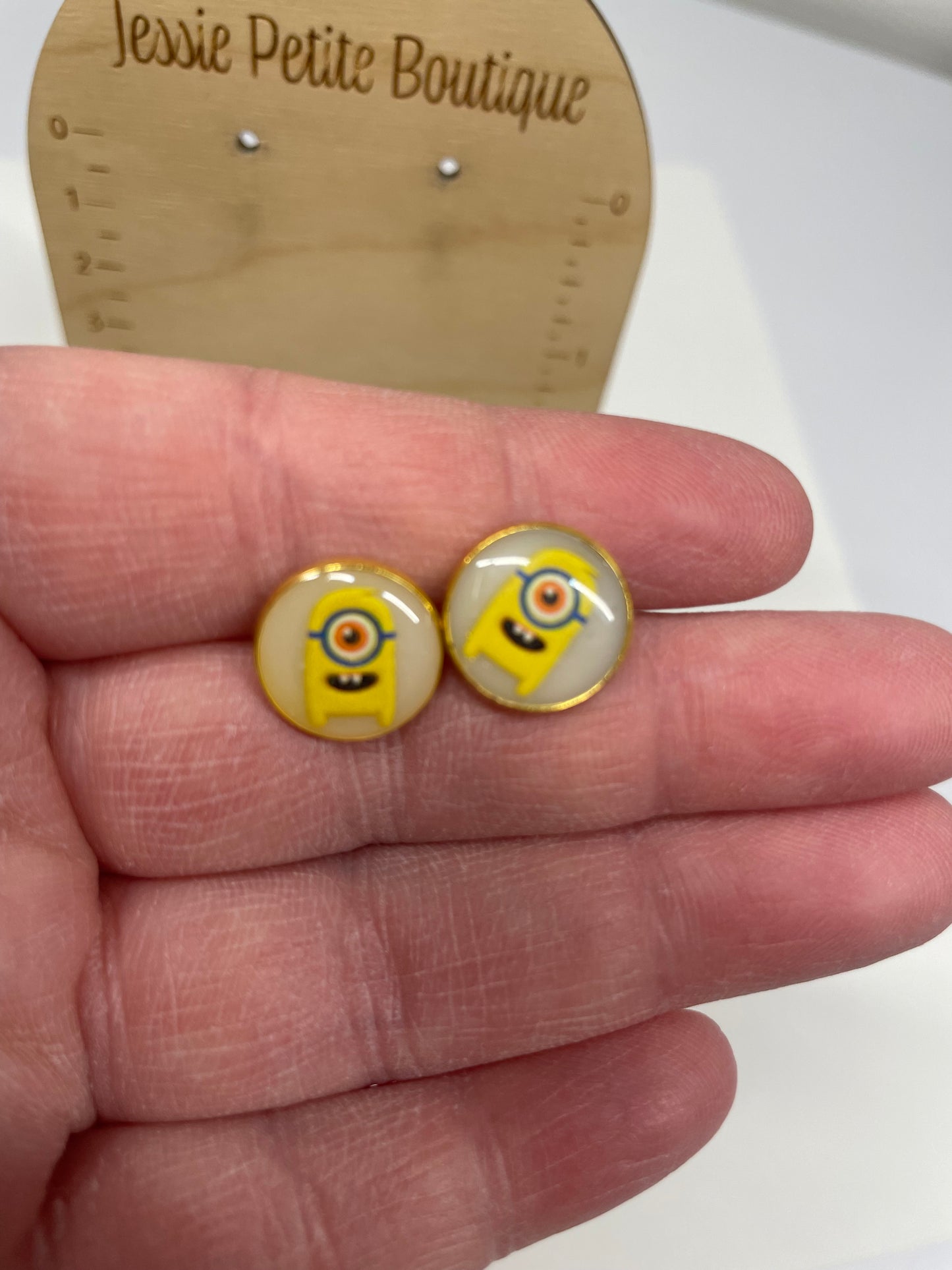 Bouton d'oreille Monstre Jaune-Acier Inoxydable