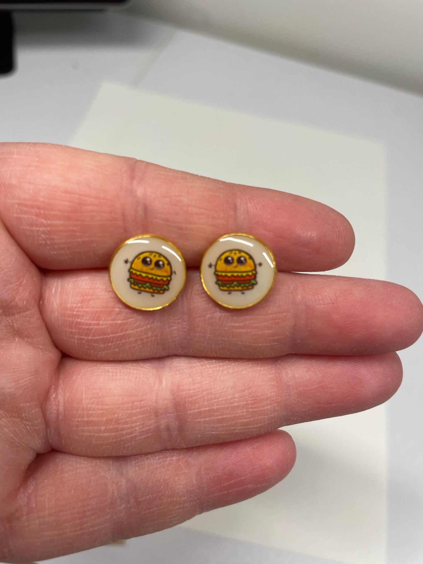 Bouton d'oreille burger-Acier Inoxydable