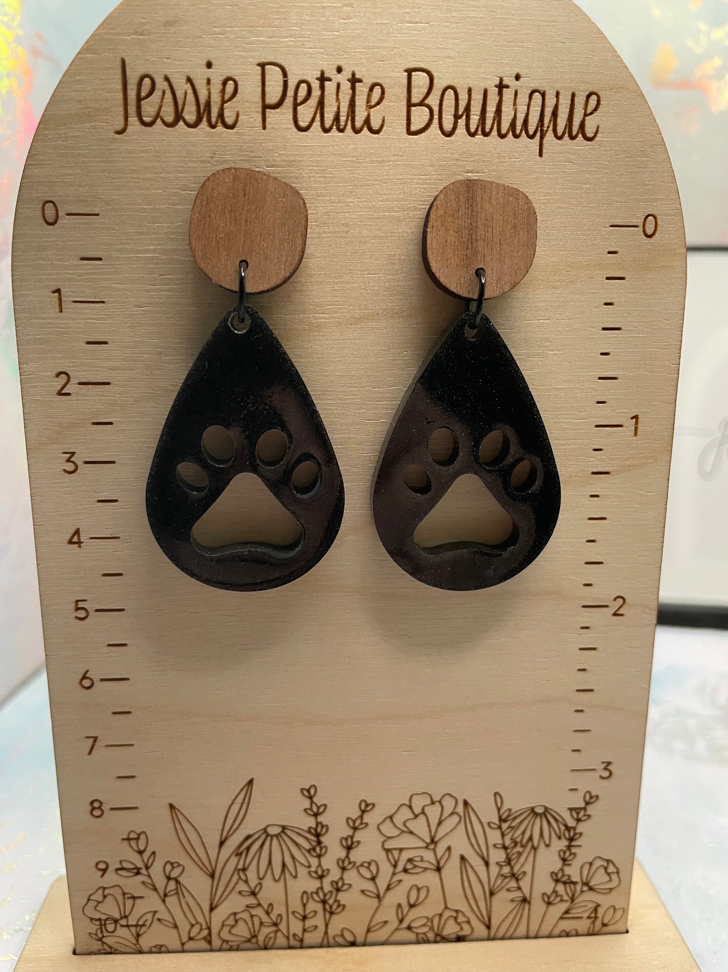 La Patte: Earrings with wood stud- STAINLESS STEEL