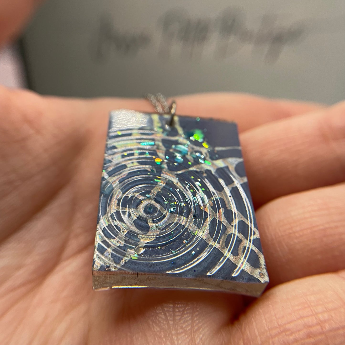 Collier étoile de mer bleu texturé - 20'' Sans nickel