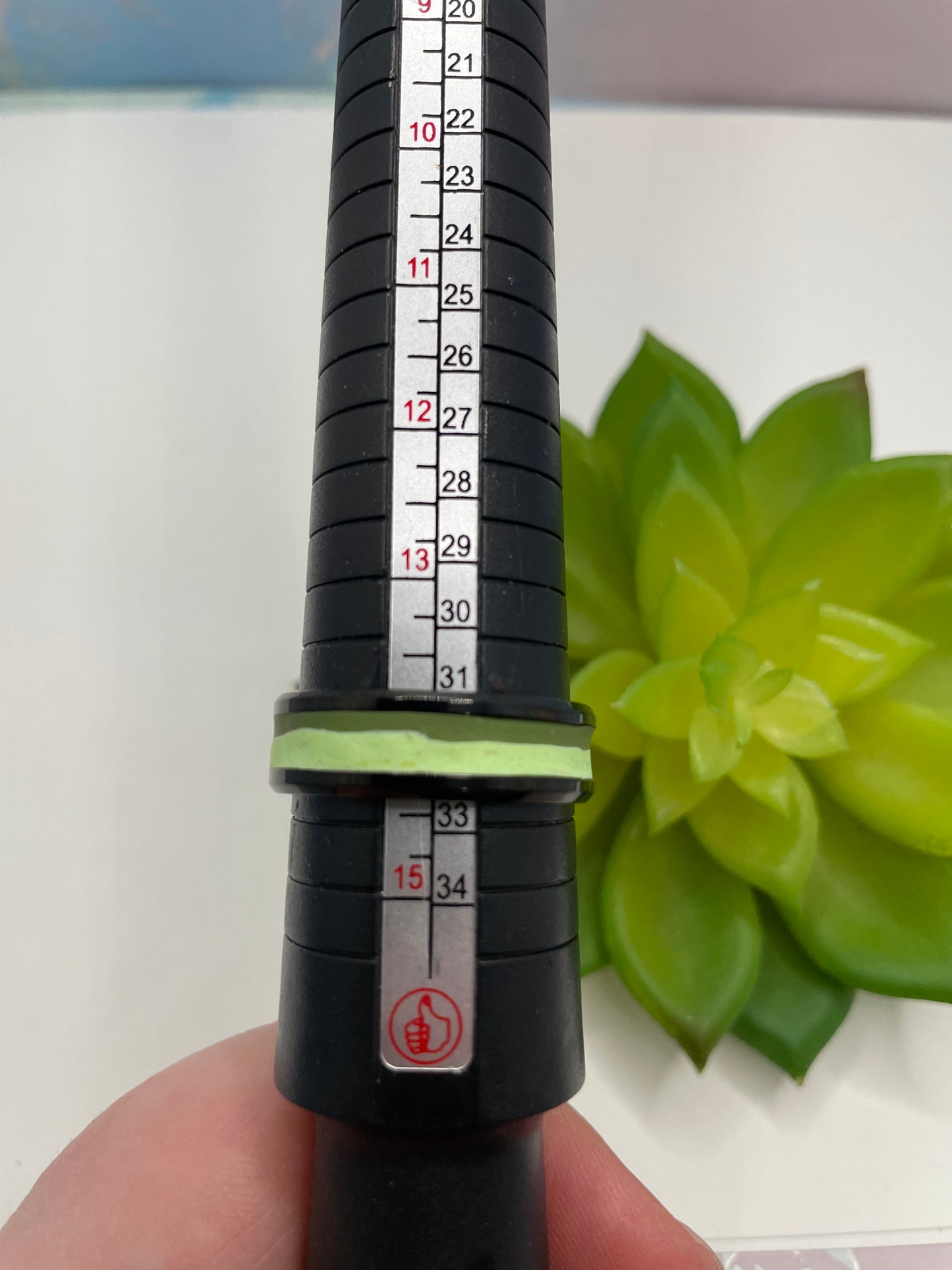 Two-Tone Green Inlay Stainless Steel Ring (Black Finish) Size14US