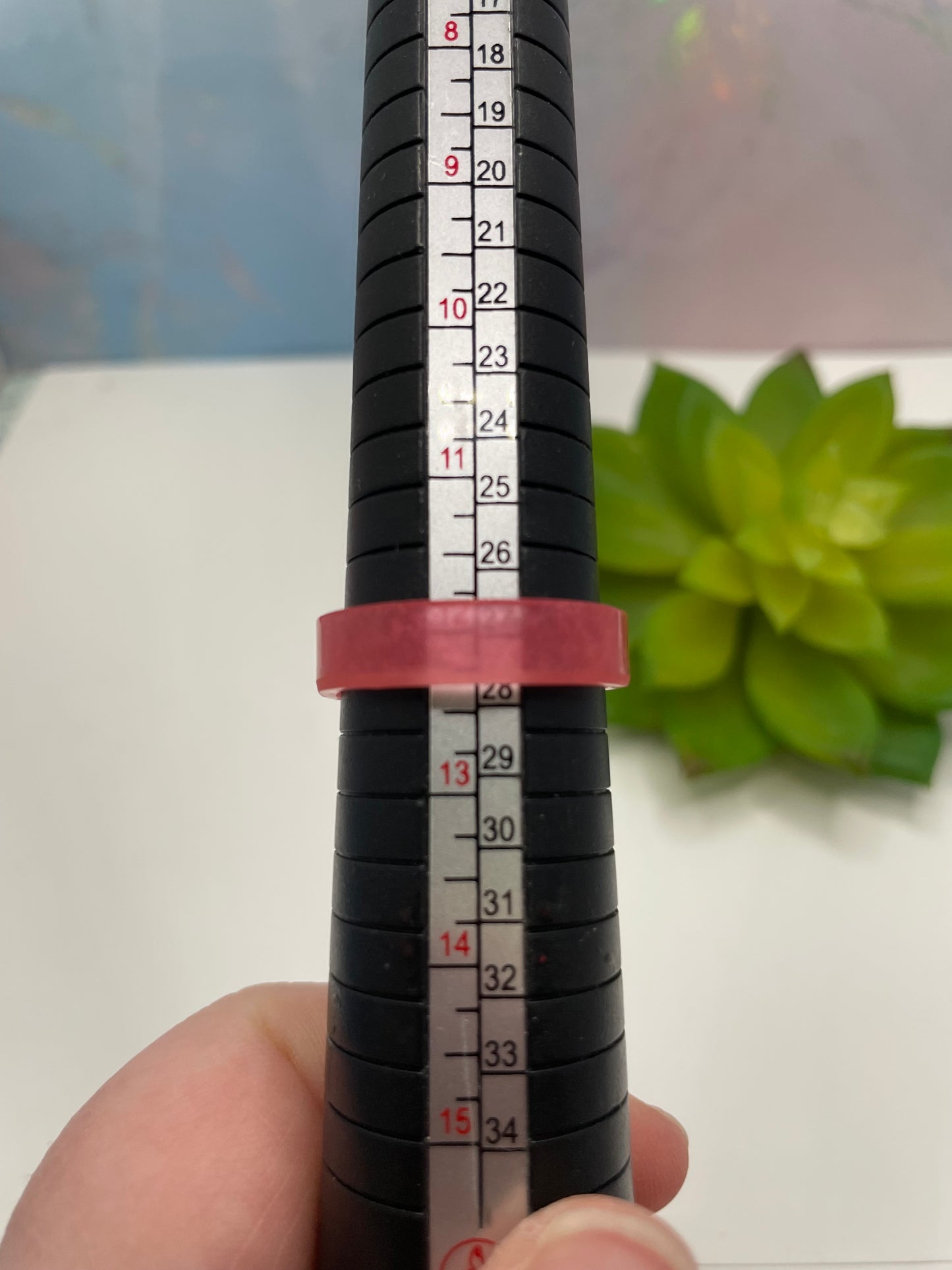 Bague en résine rose- Taille 12 US