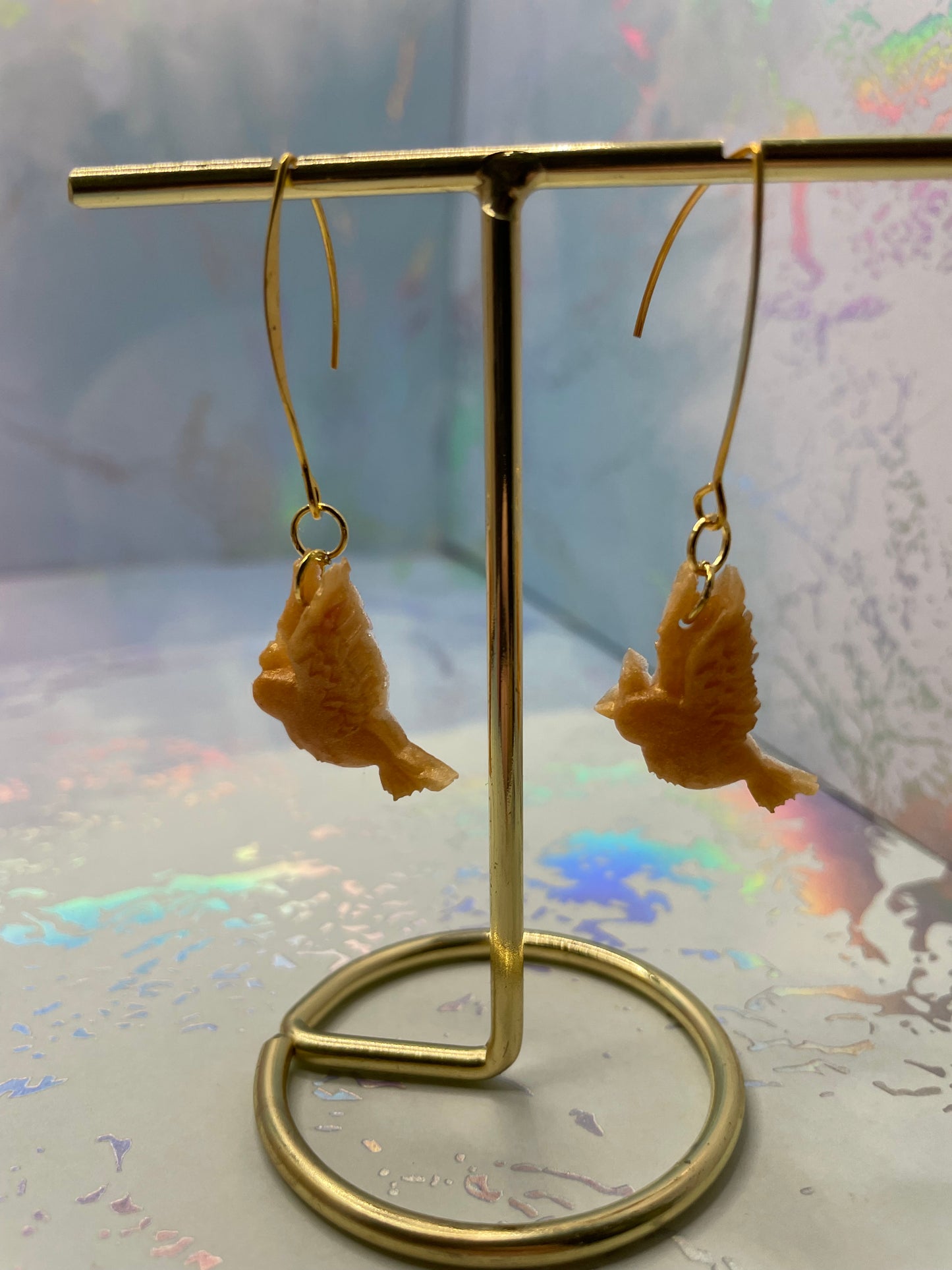 Gold Flying Bird Earrings