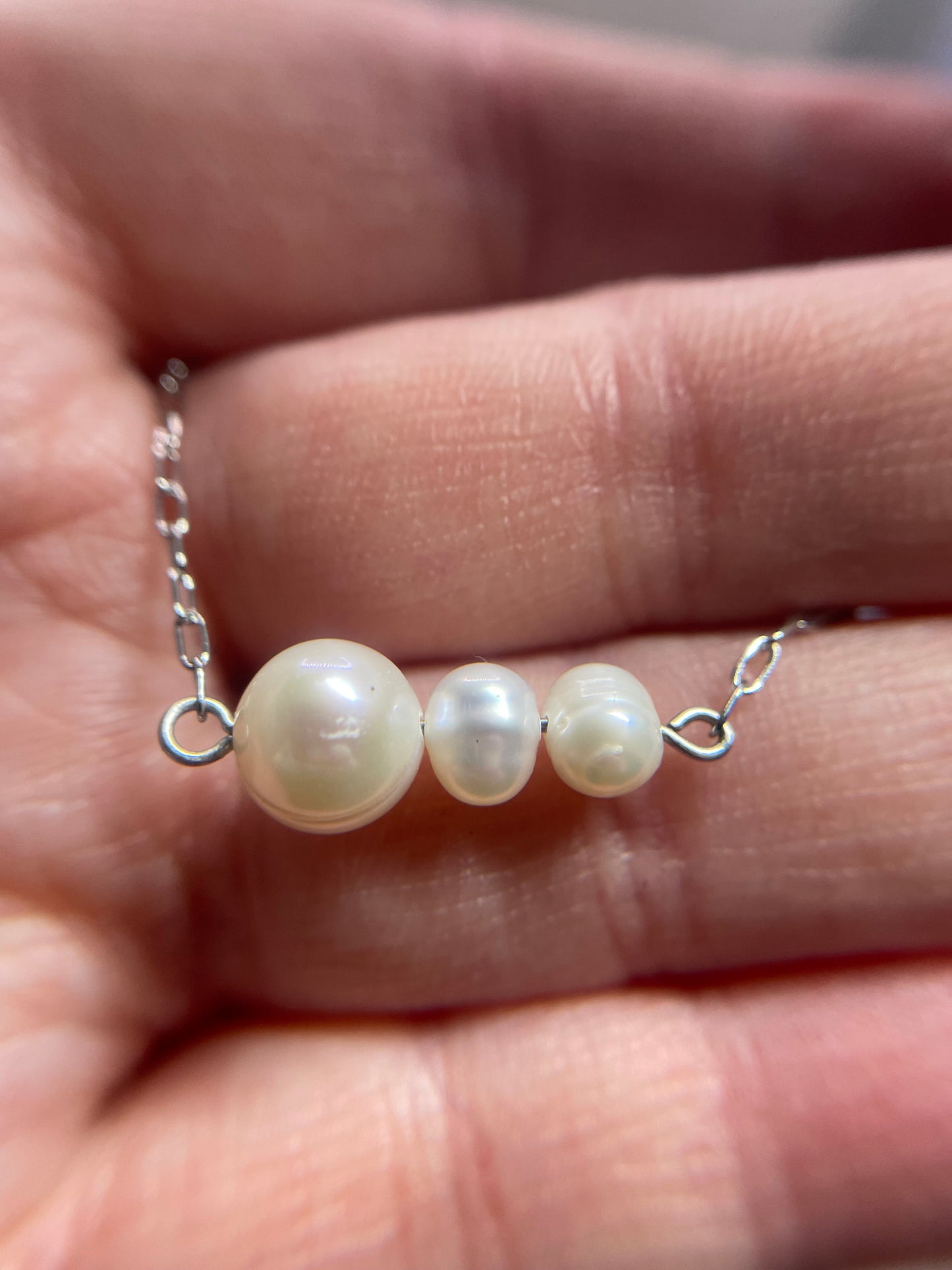 Collier en perles d’eau douce-Acier Inoxydable