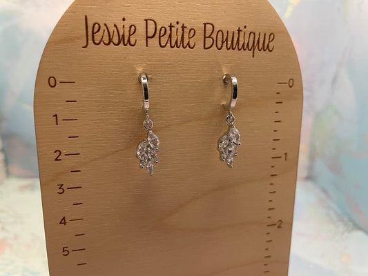 Silver Leaf Cluster Earrings